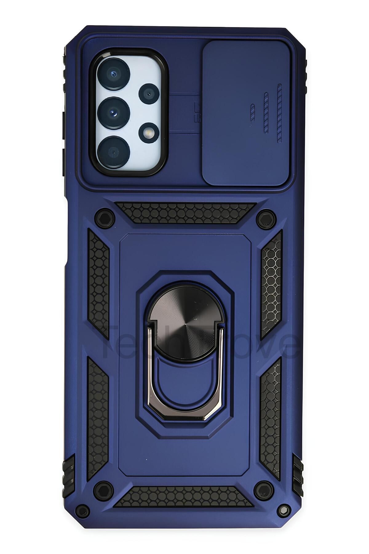 TechTrove Samsung Galaxy A23 Kılıf Sürgülü Kamera Korumalı Yüzüklü Stand Olabilen Magnetic Tpu Tank Kapak