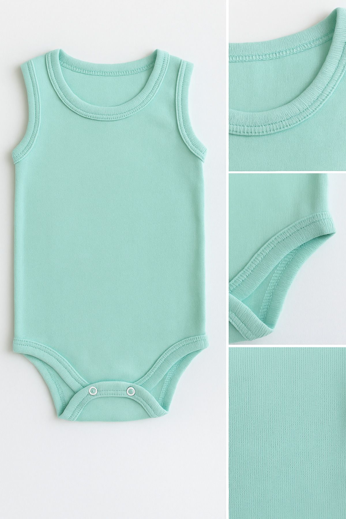 Trend Bebe Butik 5’li Yazlık Bebek Zıbın Seti | Askılı Çıtçıtlı Body | Nefes Alabilir %100 Pamuklu Kumaş Tulum Body