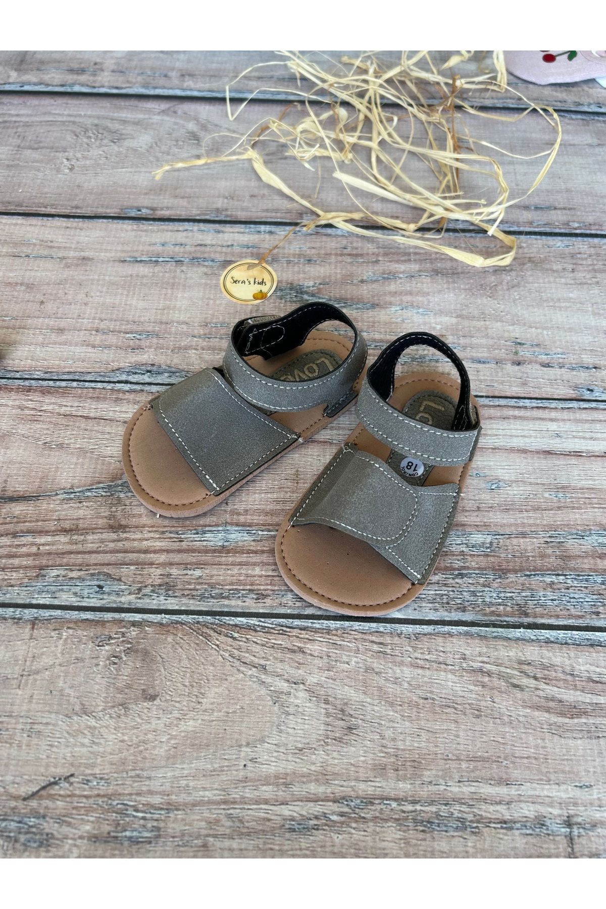 seraskids Erkek Bebek Cırtlı Sandalet