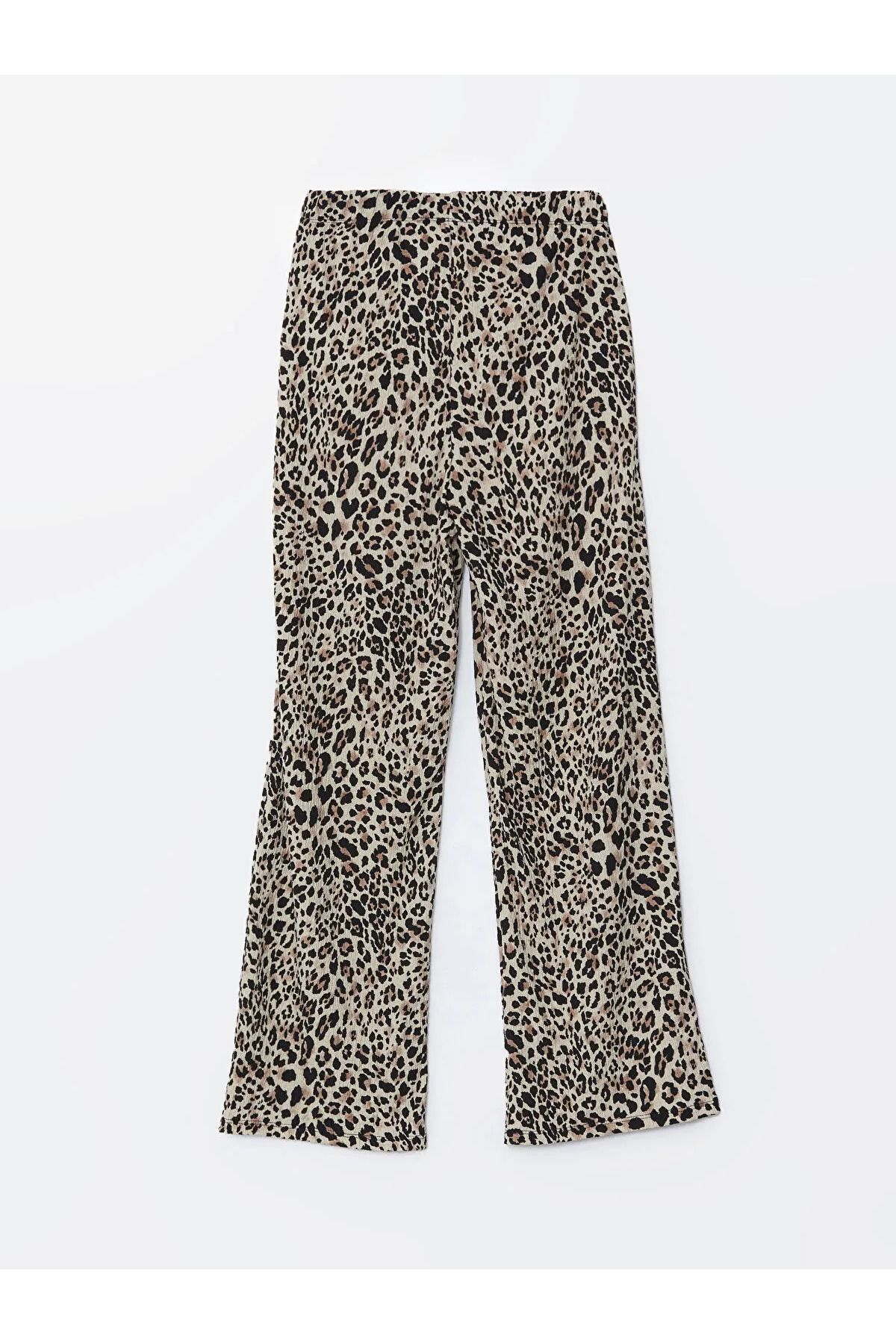 LC Waikiki Beli Lastikli Leopar Desenli Kadın Pantolon