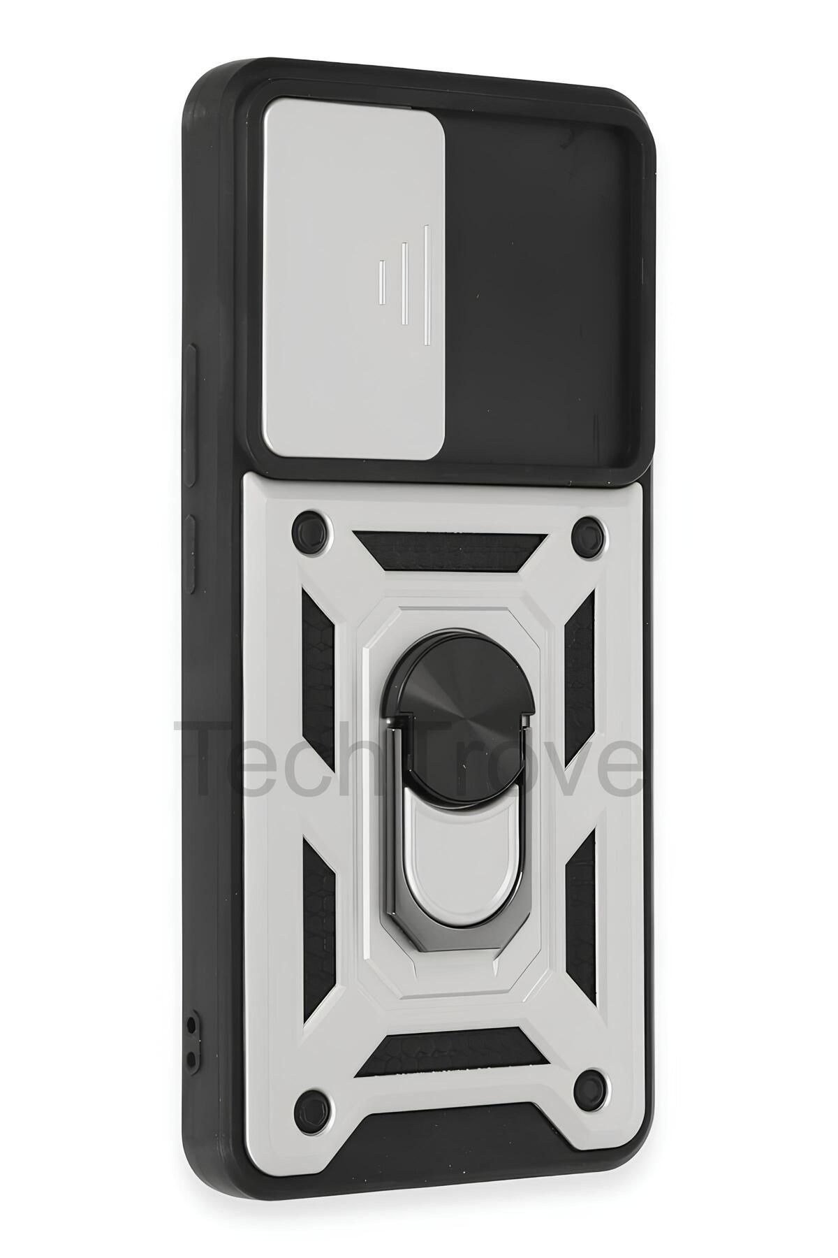 TechTrove Xiaomi Mi 12T Pro Kılıf Sürgülü Kamera Korumalı Yüzüklü Stand Olabilen Magnetic Tpu Tank Kapak