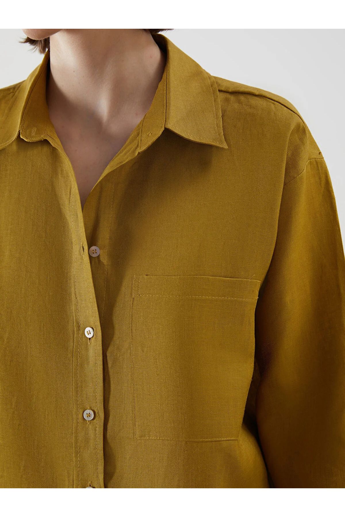 LC Waikiki Oversize Keten Kadın Gömlek