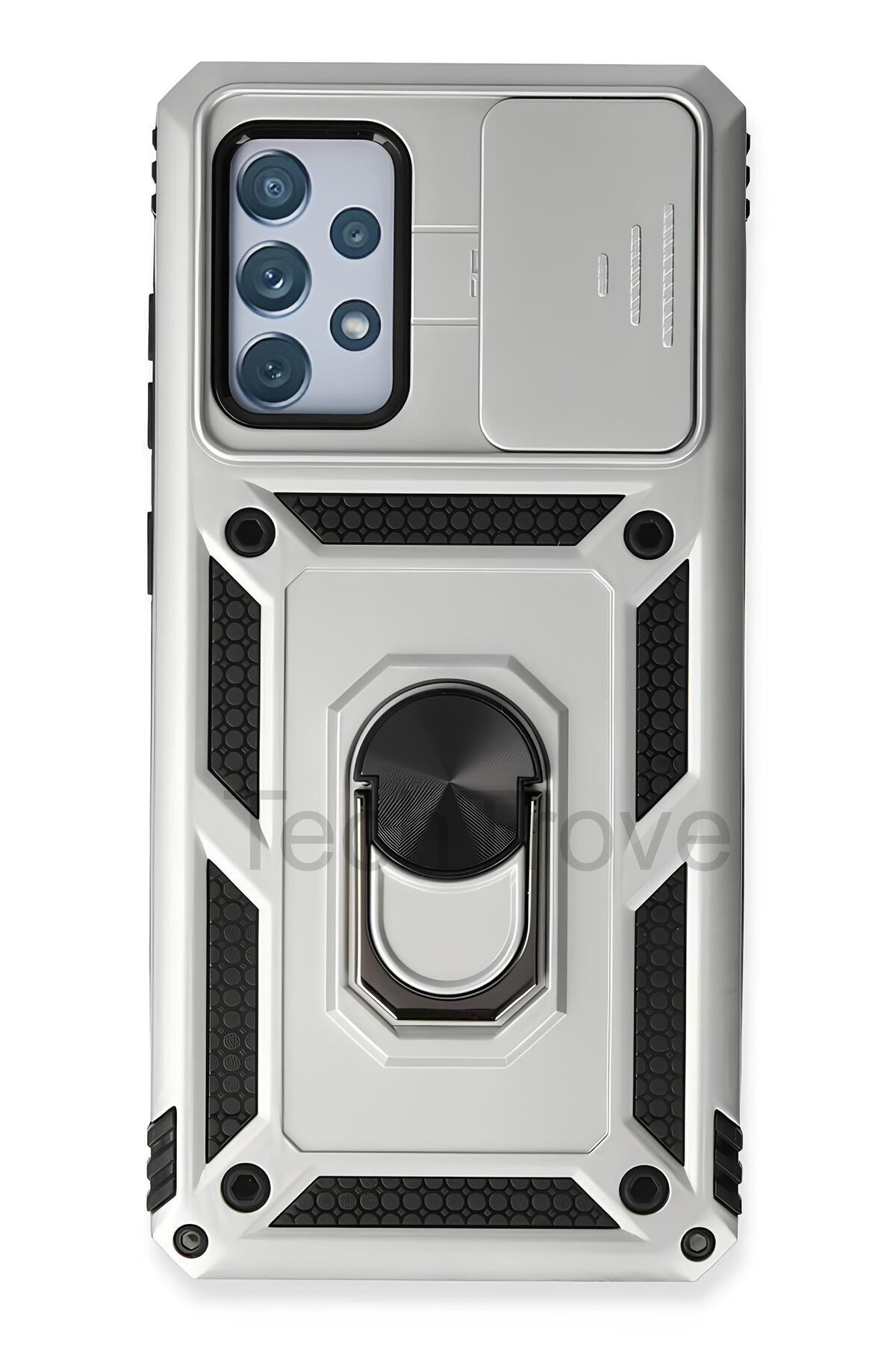TechTrove Samsung Galaxy A53 Kılıf Sürgülü Kamera Korumalı Yüzüklü Stand Olabilen Magnetic Tpu Tank Kapak