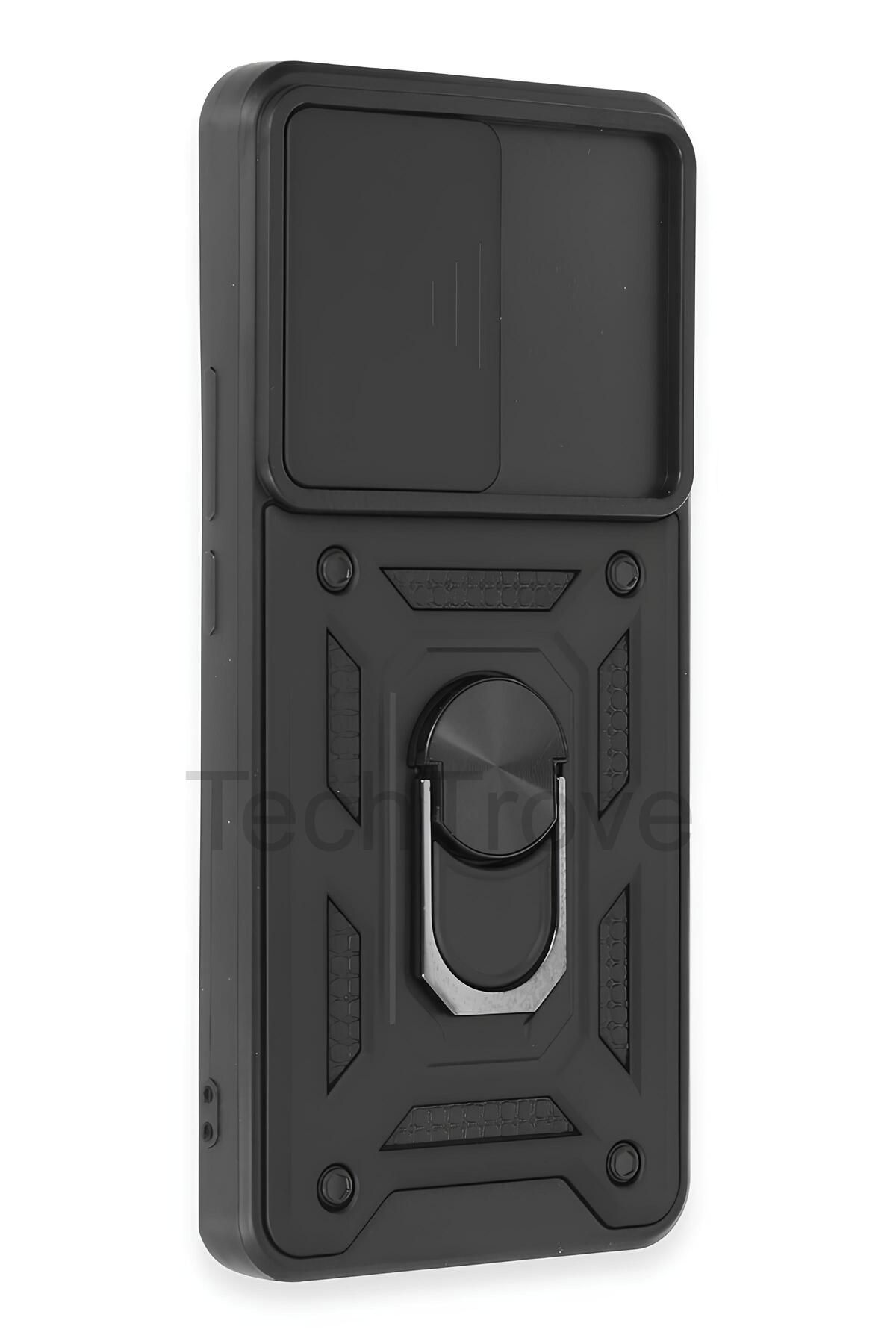 TechTrove Xiaomi Mi 12T Kılıf Sürgülü Kamera Korumalı Yüzüklü Stand Olabilen Magnetic Tpu Tank Kapak