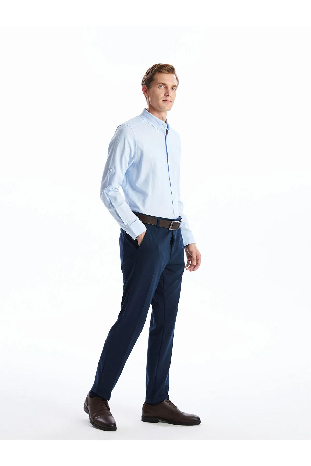 LC Waikiki Regular Fit Uzun Kollu Keten Karışımlı Erkek Gömlek