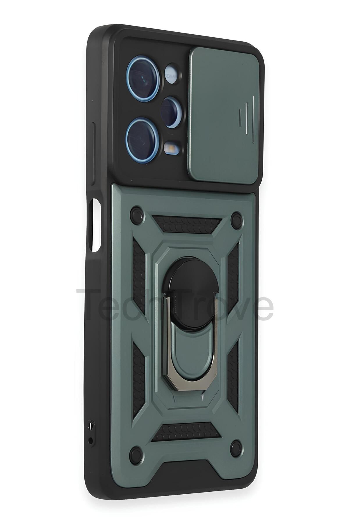 TechTrove Redmi Note 12 Pro 5G Kılıf Sürgülü Kamera Korumalı Yüzüklü Stand Olabilen Magnetic Tpu Tank Kapak