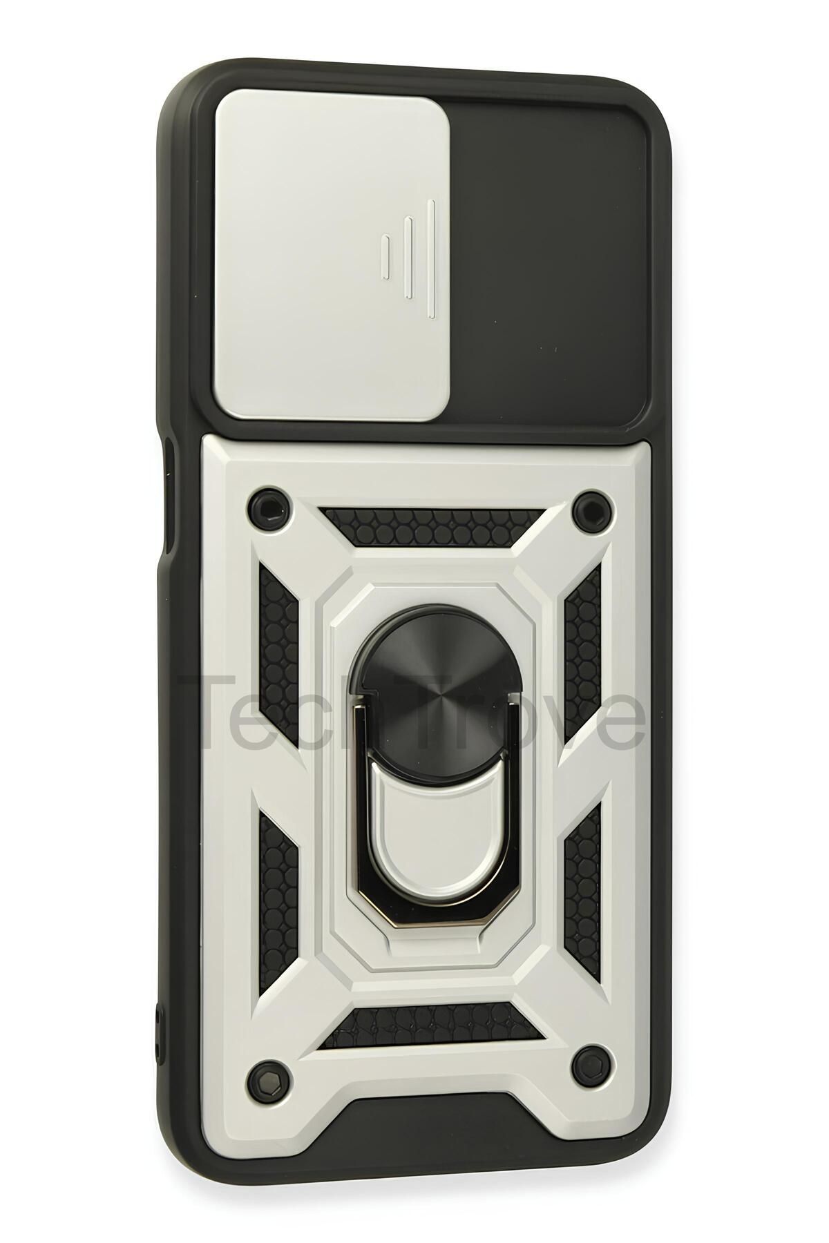 TechTrove Oppo Reno 5 Lite Kılıf Sürgülü Kamera Korumalı Yüzüklü Stand Olabilen Magnetic Tpu Tank Kapak