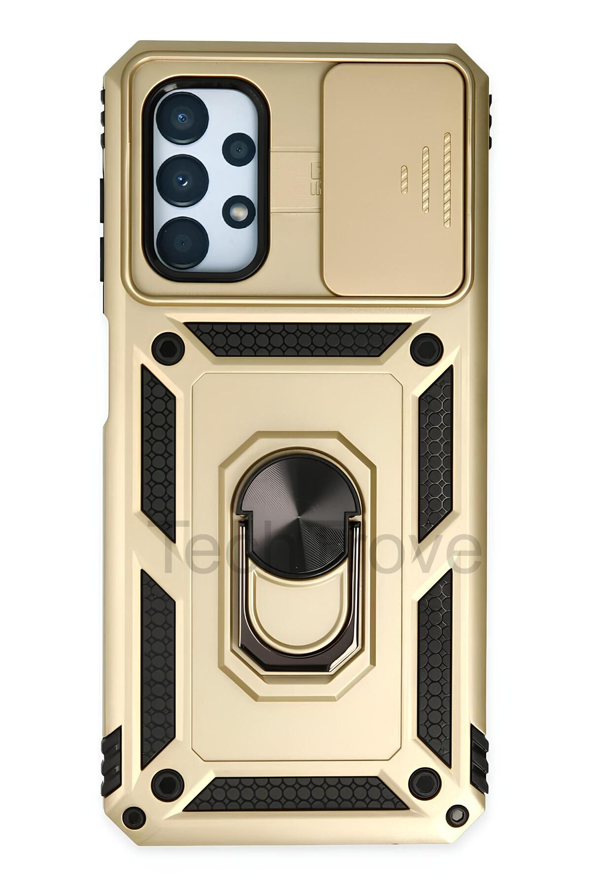 TechTrove Samsung Galaxy A23 Kılıf Sürgülü Kamera Korumalı Yüzüklü Stand Olabilen Magnetic Tpu Tank Kapak
