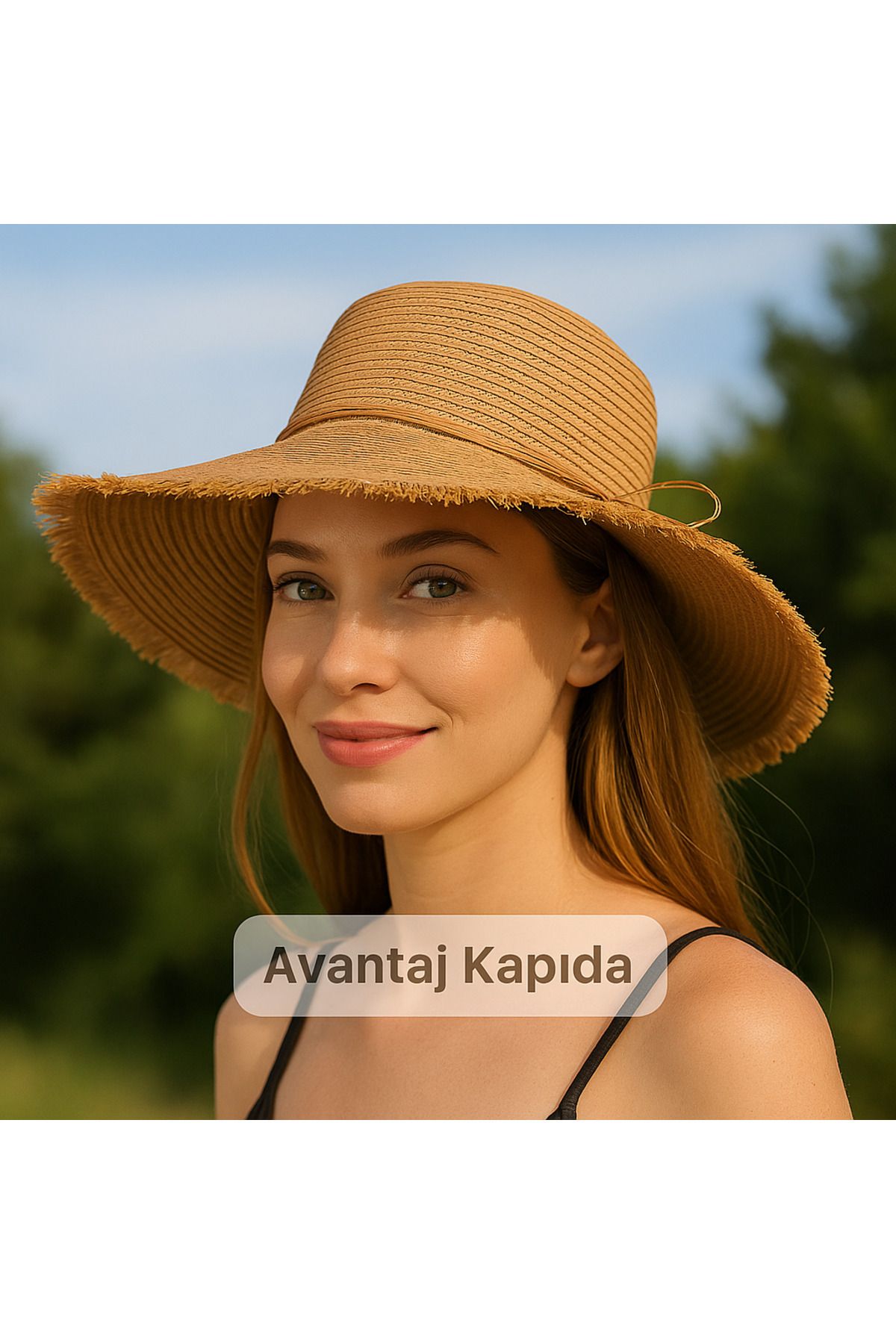 Avantaj Kapıda ® Kadın Hasır Yazlık Şapka – Geniş Kenarlı, Fiyonklu, Özel Tasarım Modeller