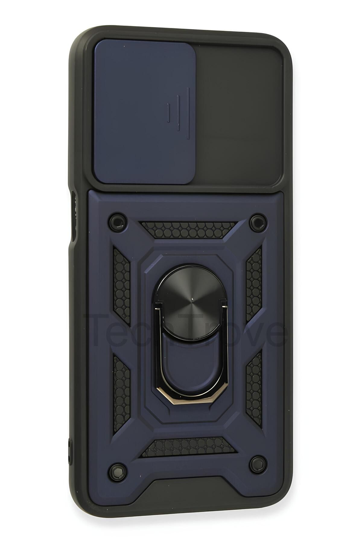 TechTrove Realme C35 Kılıf Sürgülü Kamera Korumalı Yüzüklü Stand Olabilen Magnetic Tpu Tank Kapak