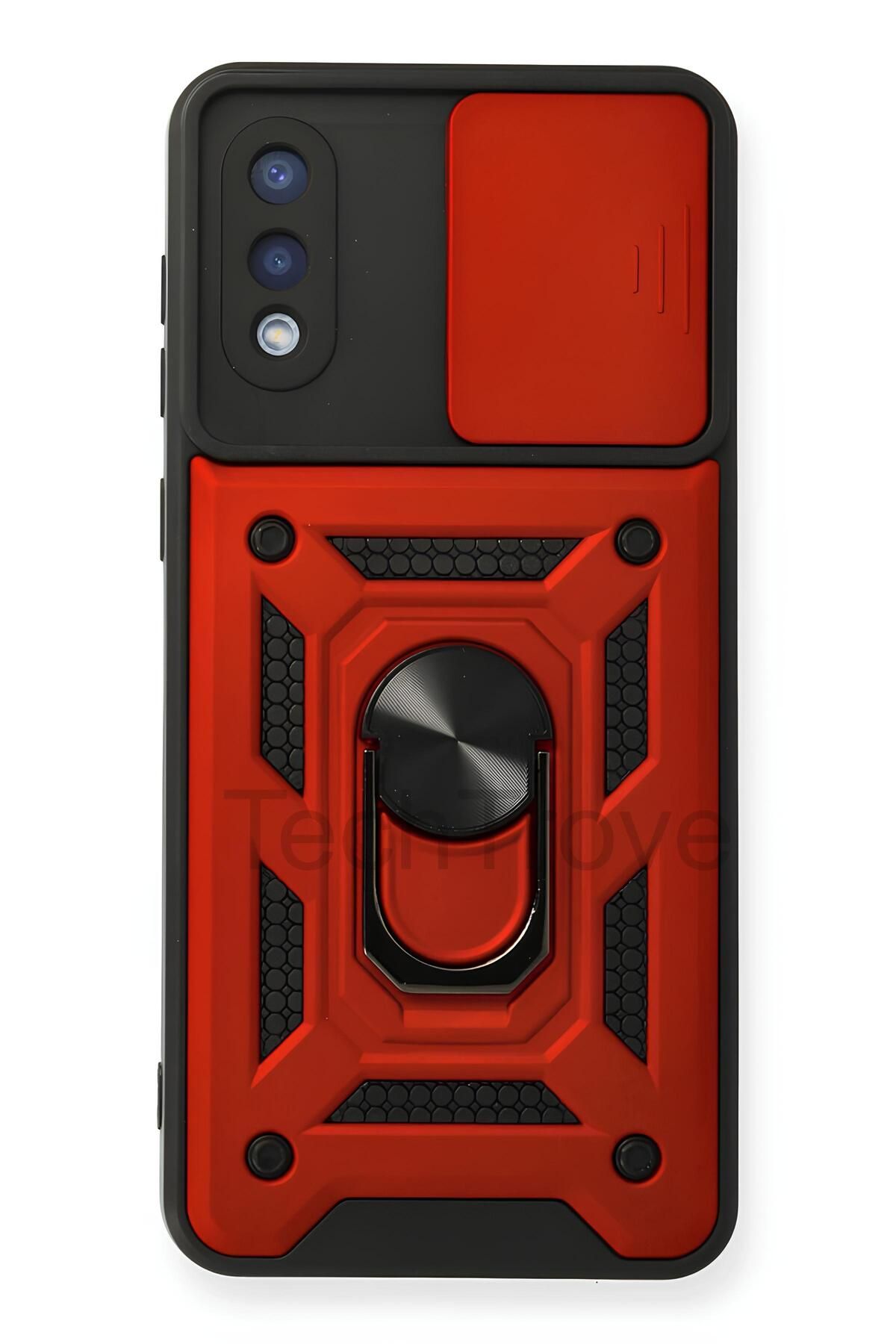 TechTrove Samsung Galaxy A02 Kılıf Sürgülü Kamera Korumalı Yüzüklü Stand Olabilen Magnetic Tpu Tank Kapak