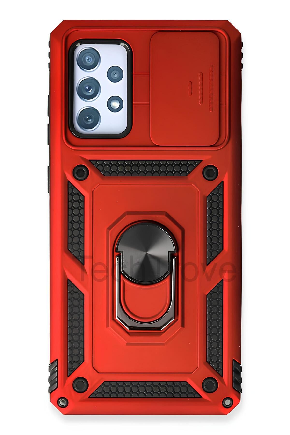 TechTrove Samsung Galaxy A53 Kılıf Sürgülü Kamera Korumalı Yüzüklü Stand Olabilen Magnetic Tpu Tank Kapak