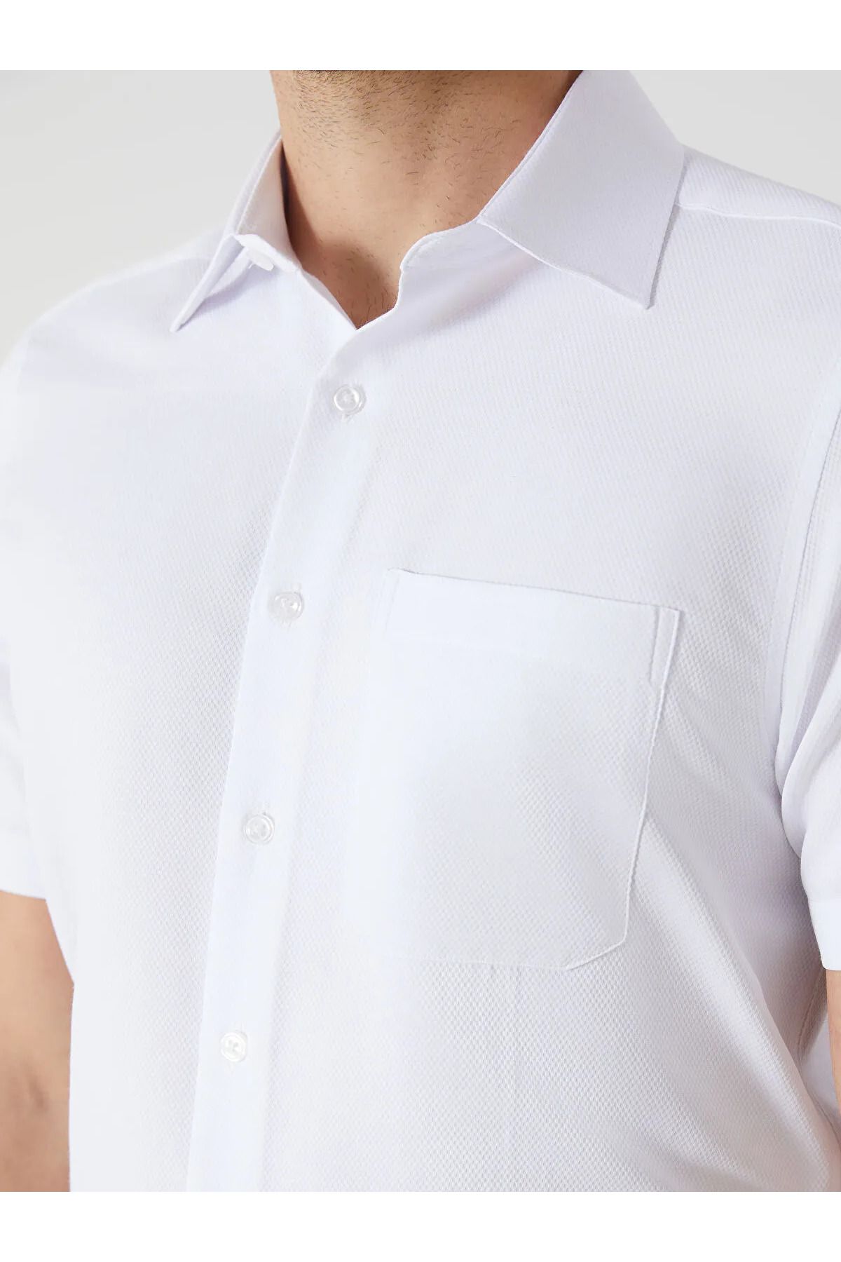 LC Waikiki Regular Fit Kısa Kollu Armürlü Erkek Gömlek