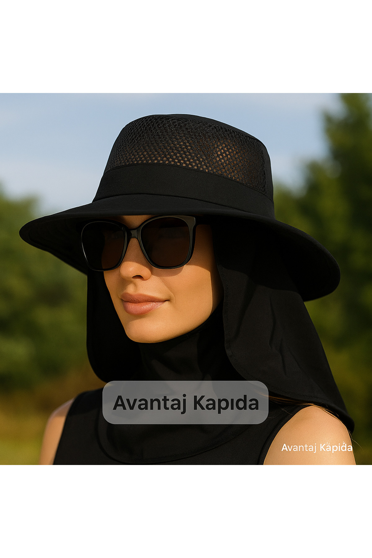 Avantaj Kapıda ® Kadın Hasır Yazlık Şapka – Geniş Kenarlı, Fiyonklu, Özel Tasarım Modeller Siyah
