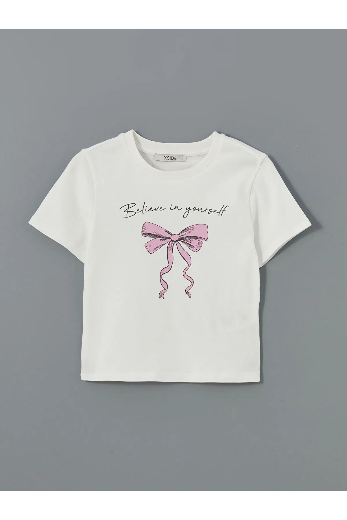 LC Waikiki Bisiklet Yaka Baskılı Crop