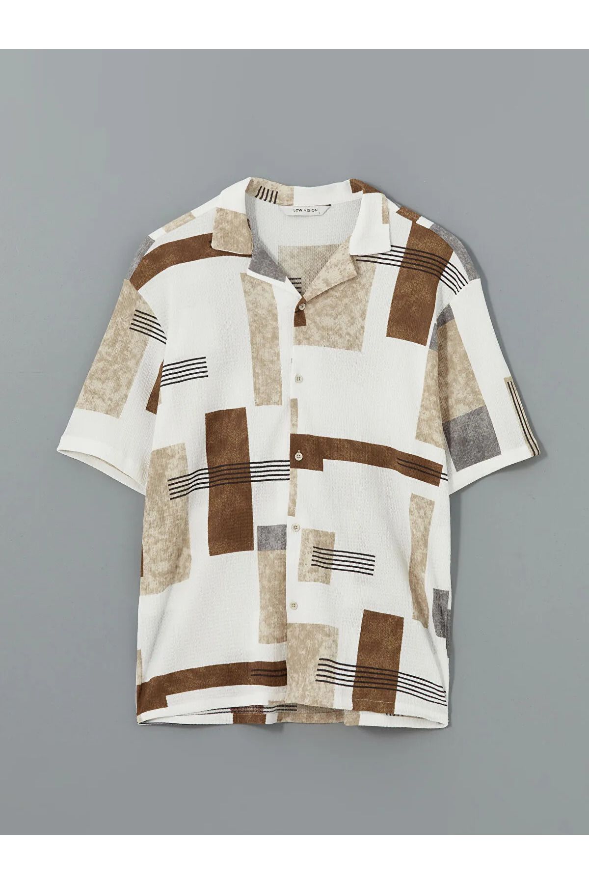 LC Waikiki Regular Fit Kısa Kollu Desenli Erkek Gömlek