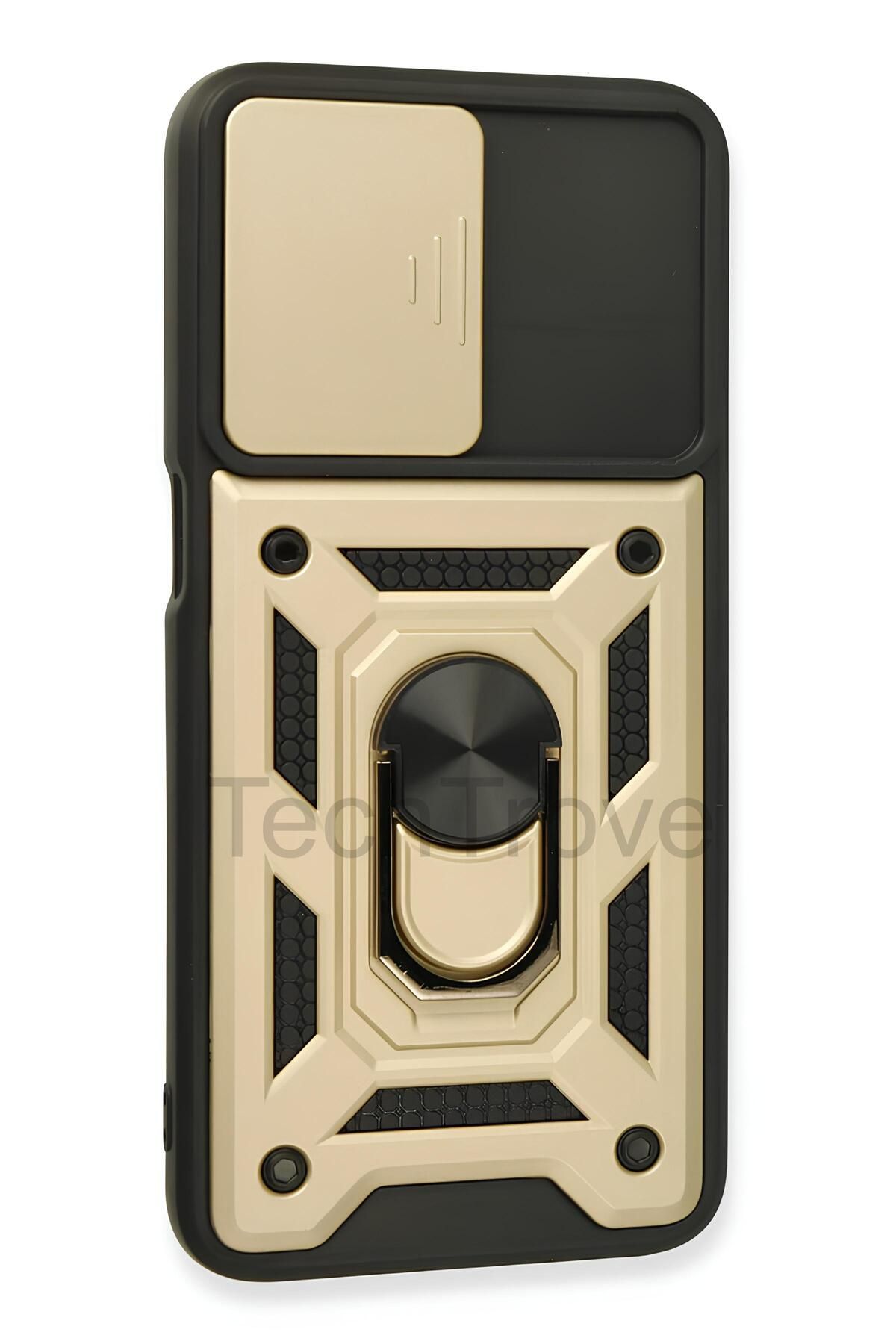 TechTrove Realme C35 Kılıf Sürgülü Kamera Korumalı Yüzüklü Stand Olabilen Magnetic Tpu Tank Kapak
