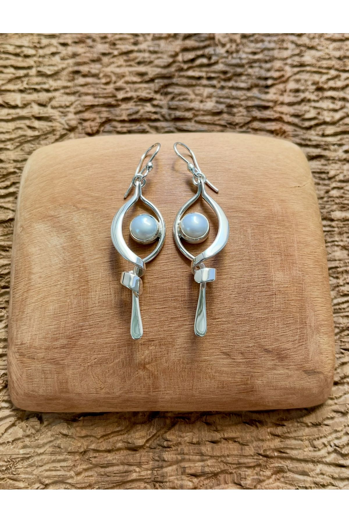 Apricity Silver Gümüş İncili El İşi Küpe