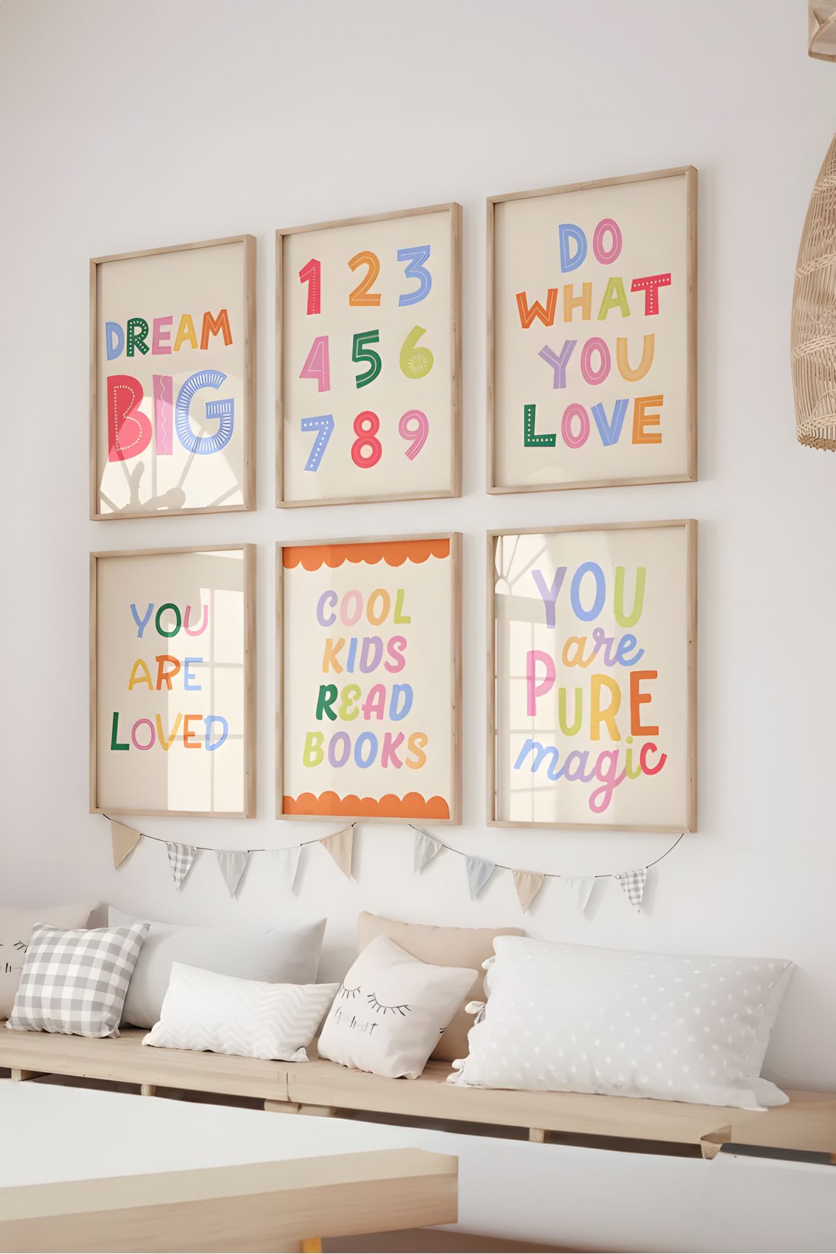 Home 6'lı Eğitici Çocuk Odası Dekoru, Motivasyonel, Oyun Odası Posteri, Oyun Odası Dekoru Çerçevesiz