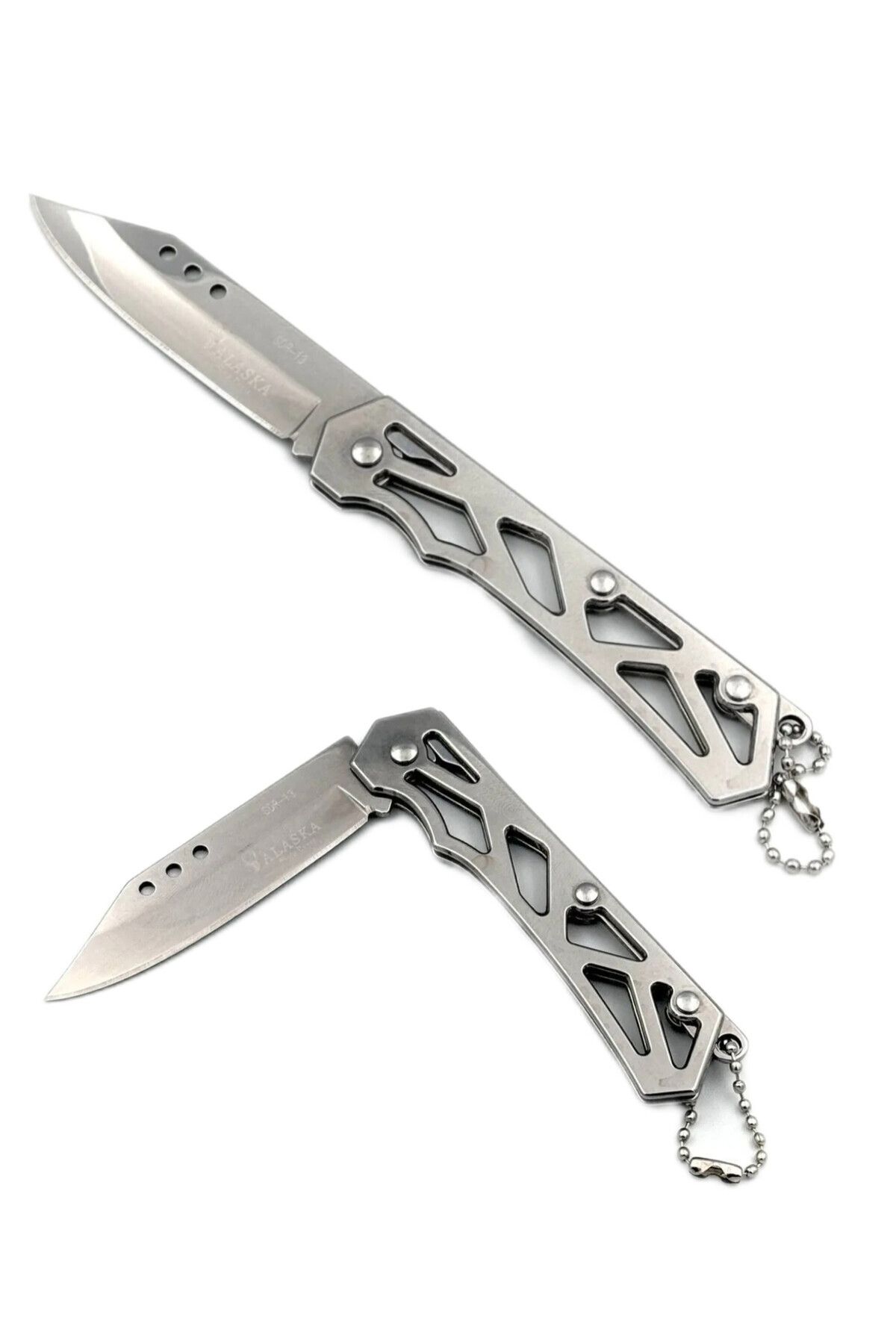 TrendÜrünlerim Gümüş Mini Kamp Outdoor Metal Cep Çakısı – Kompakt ve Şık Mini Bıçak