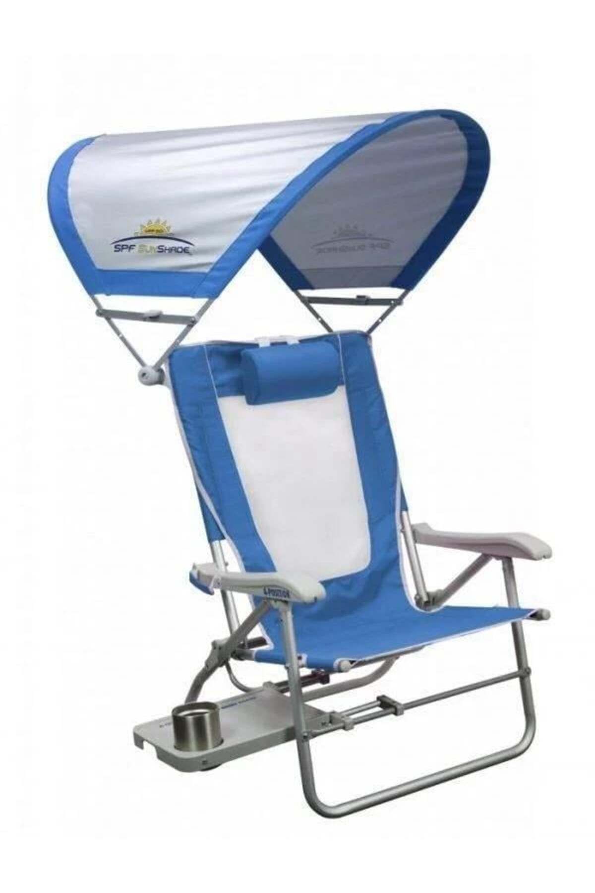 GCI Outdoor SunShade Big Surf 4 Kademeli Güneşlikli Katlanır Plaj Sandalyesi/Mavi///