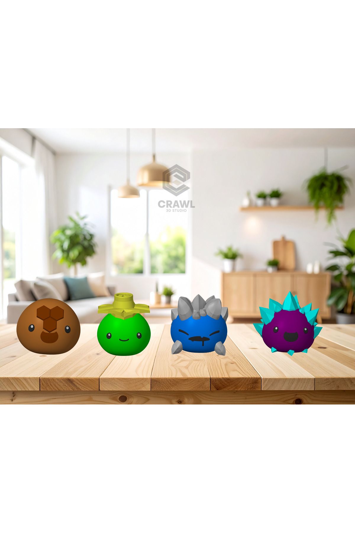 CRAWL 3D STUDIO Slime Rancher Doğanın Gücü Dörtlüsü Figür 3d Set