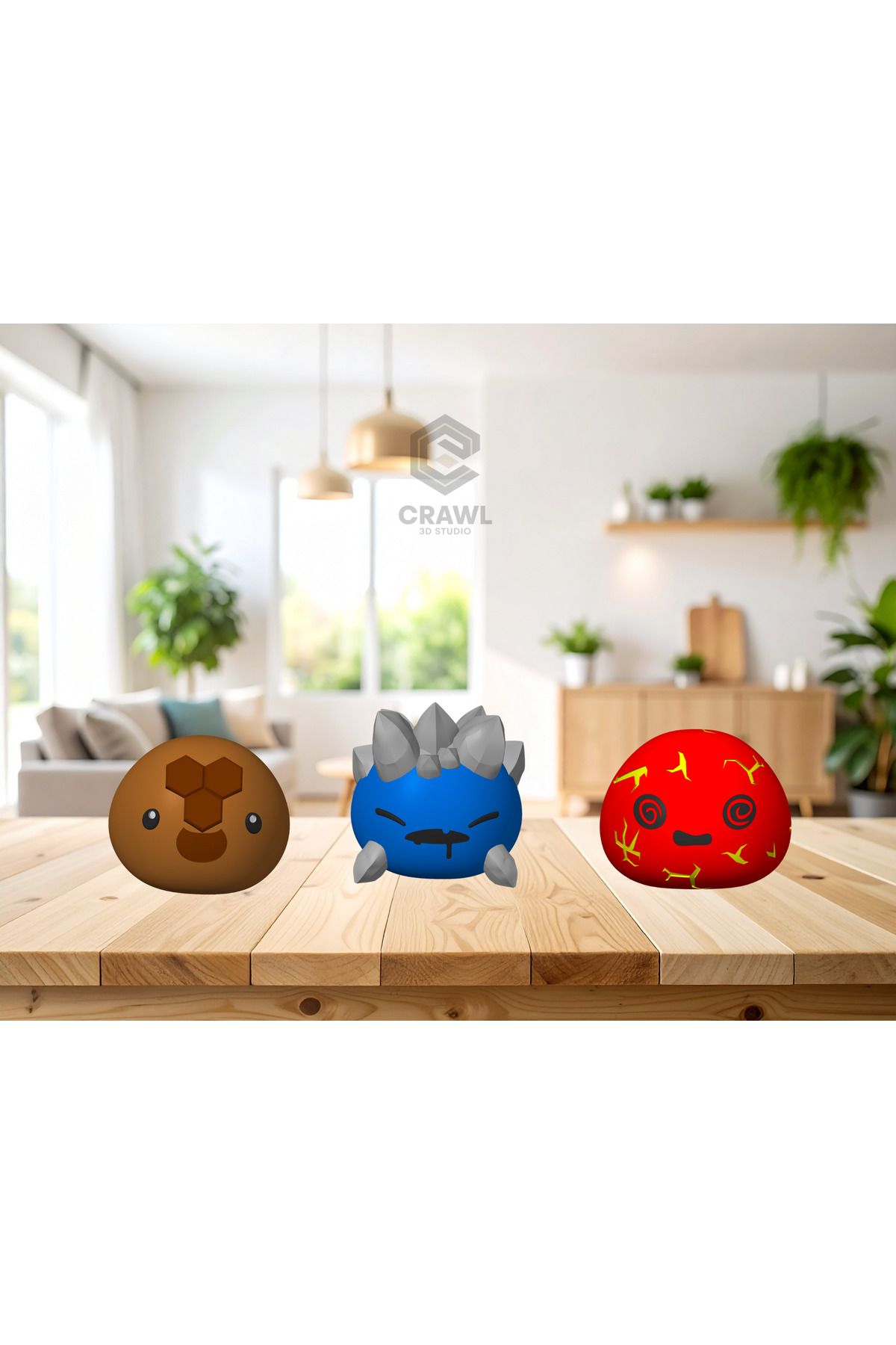 CRAWL 3D STUDIO Slime Rancher-popüler Slime Üçlüsü 3d Figür Set