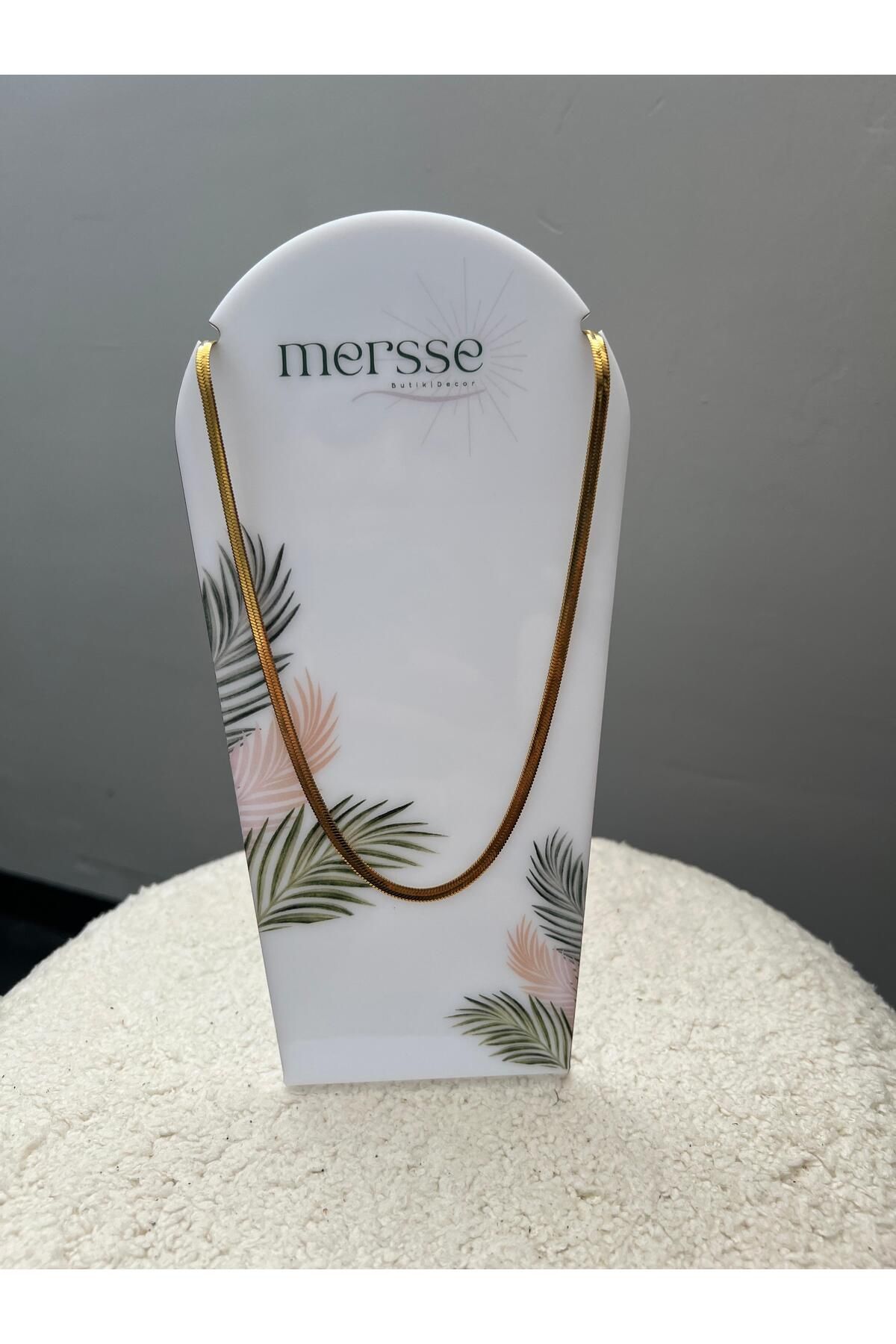 MERSSE Gold Renk Balık Sırtı Zincir Kolye