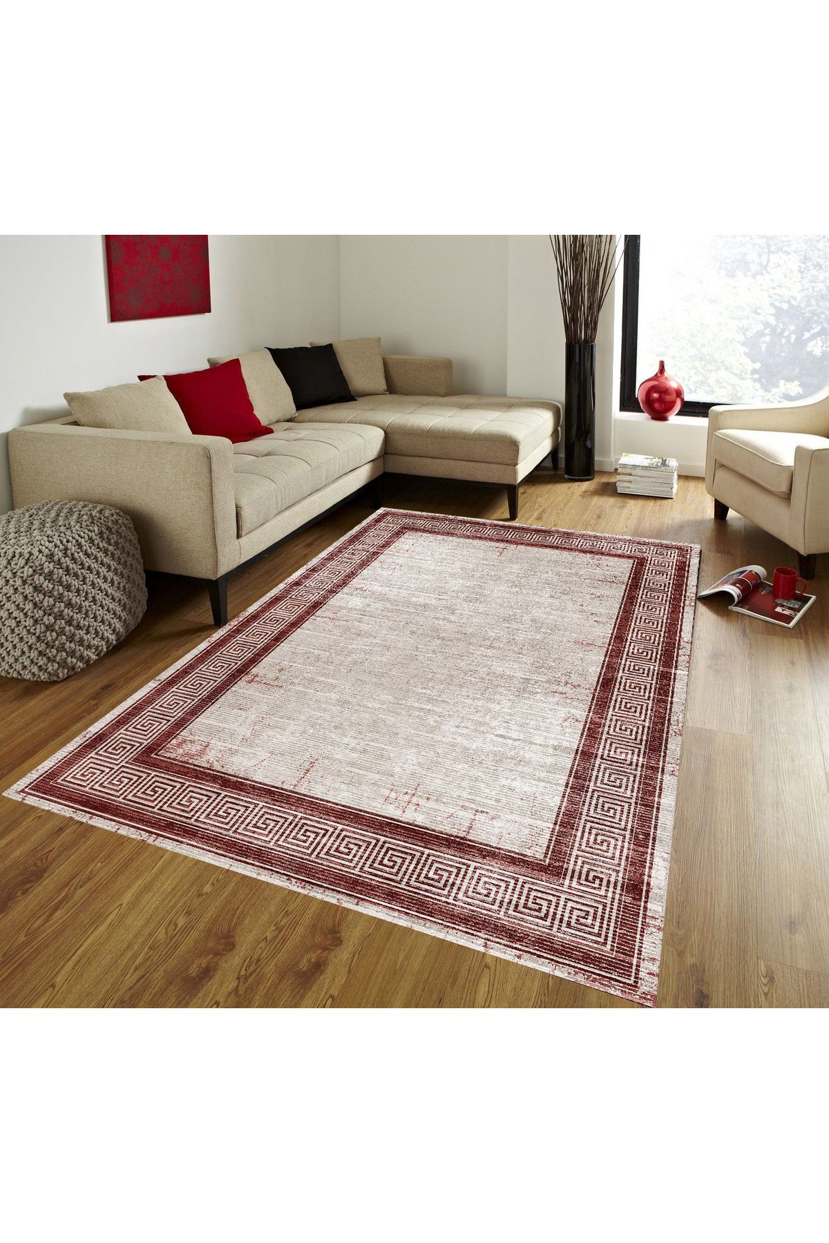 GNL HOME Bordo Dijital Baskı Salon,Koridor,Mutfak,Balkon,Ofis Halısı