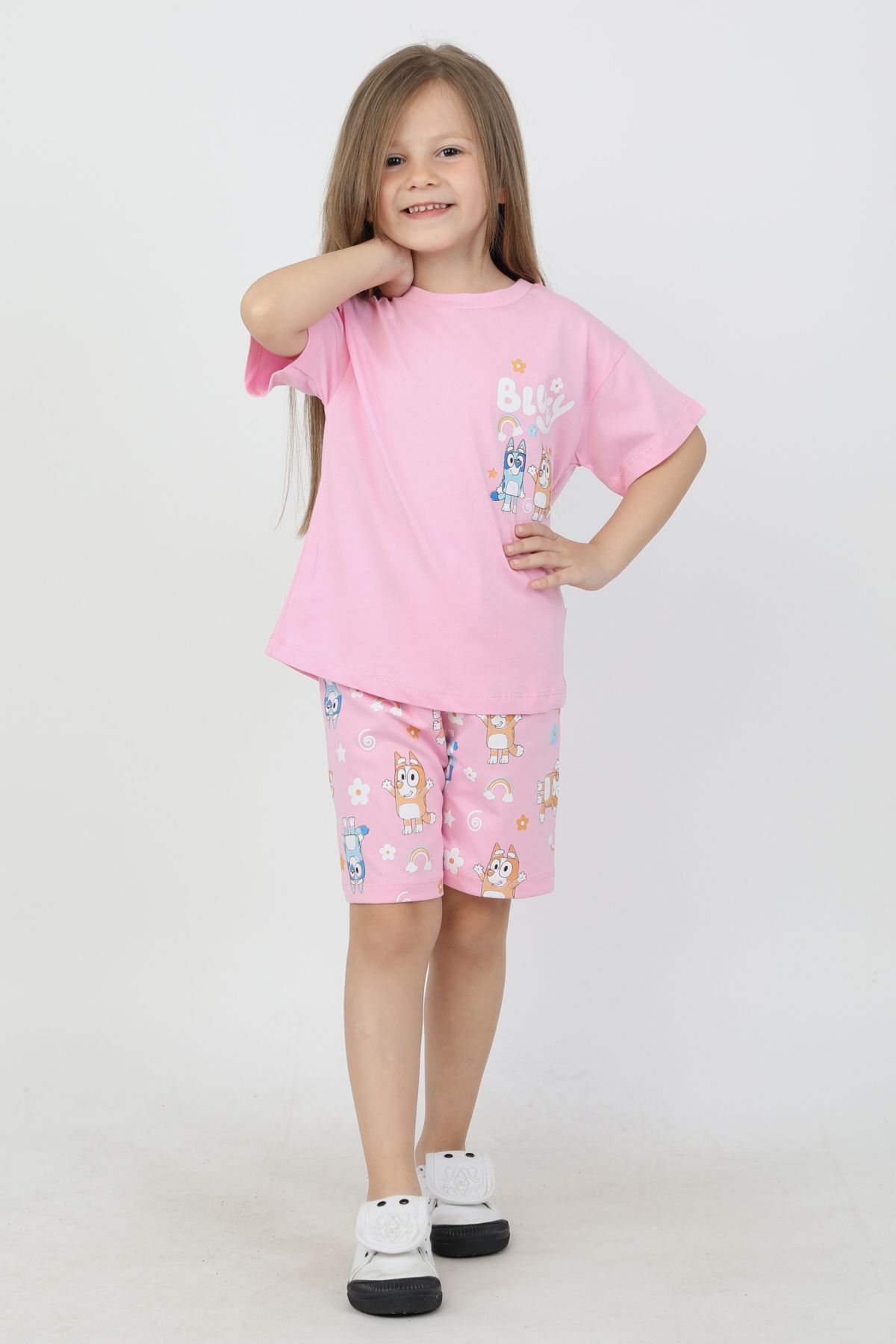 e-çocuk-Bluey Dog Girl's 2-Piece Set 4874 8