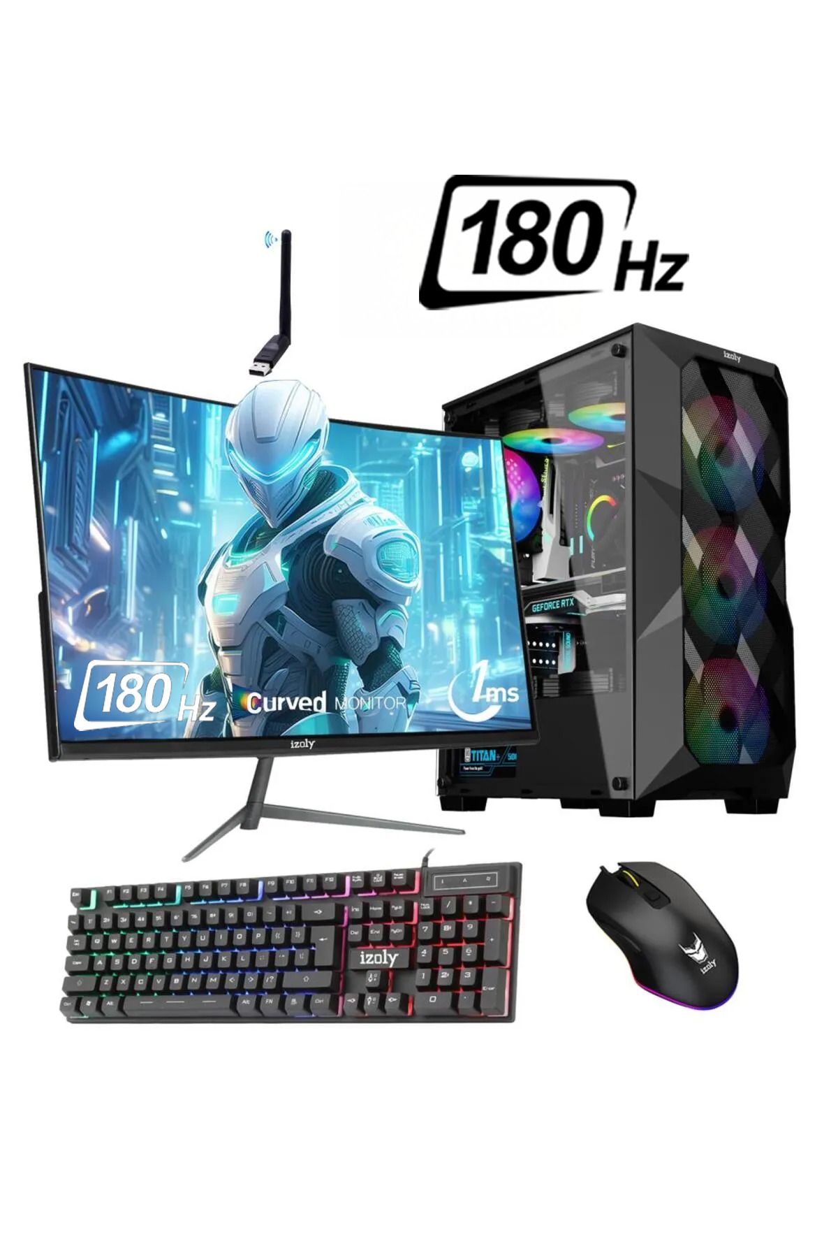 Kirlia X I5-12400f 16gb 512gb M.2 Nvme Rx 580 8gb 24" 180hz Oyuncu Masaüstü Bilgisayarı