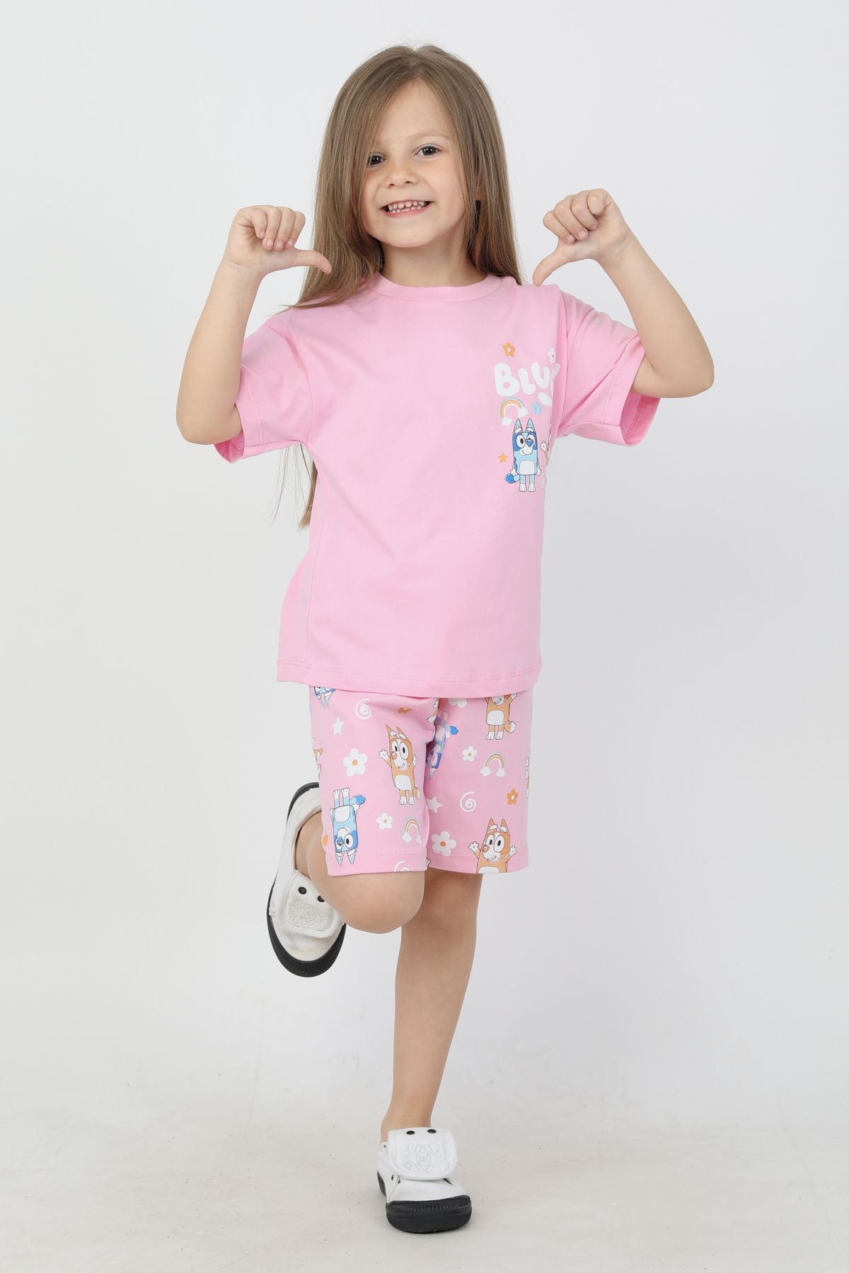 e-çocuk-Bluey Dog Girl's 2-Piece Set 4874 7