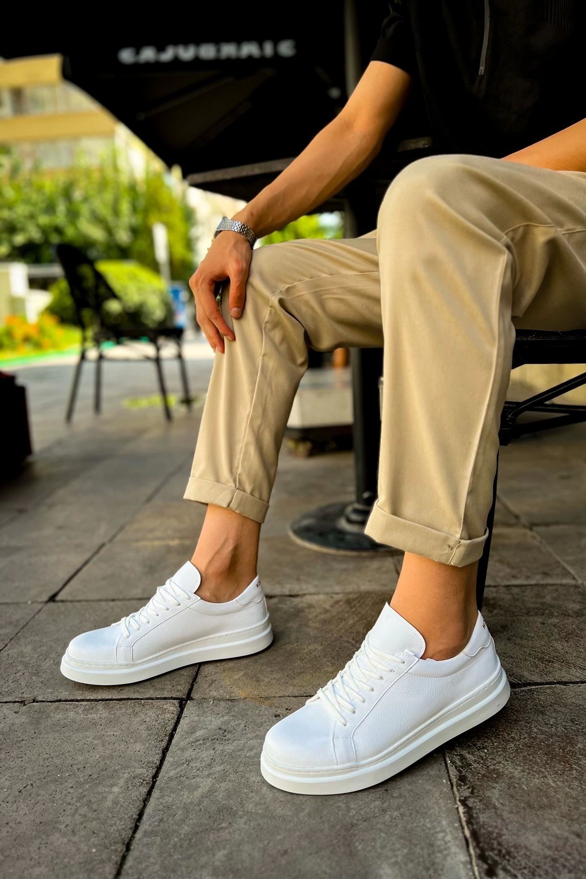 Chekich CH979 Santoni CRT Spor Erkek Ayakkabı BEYAZ