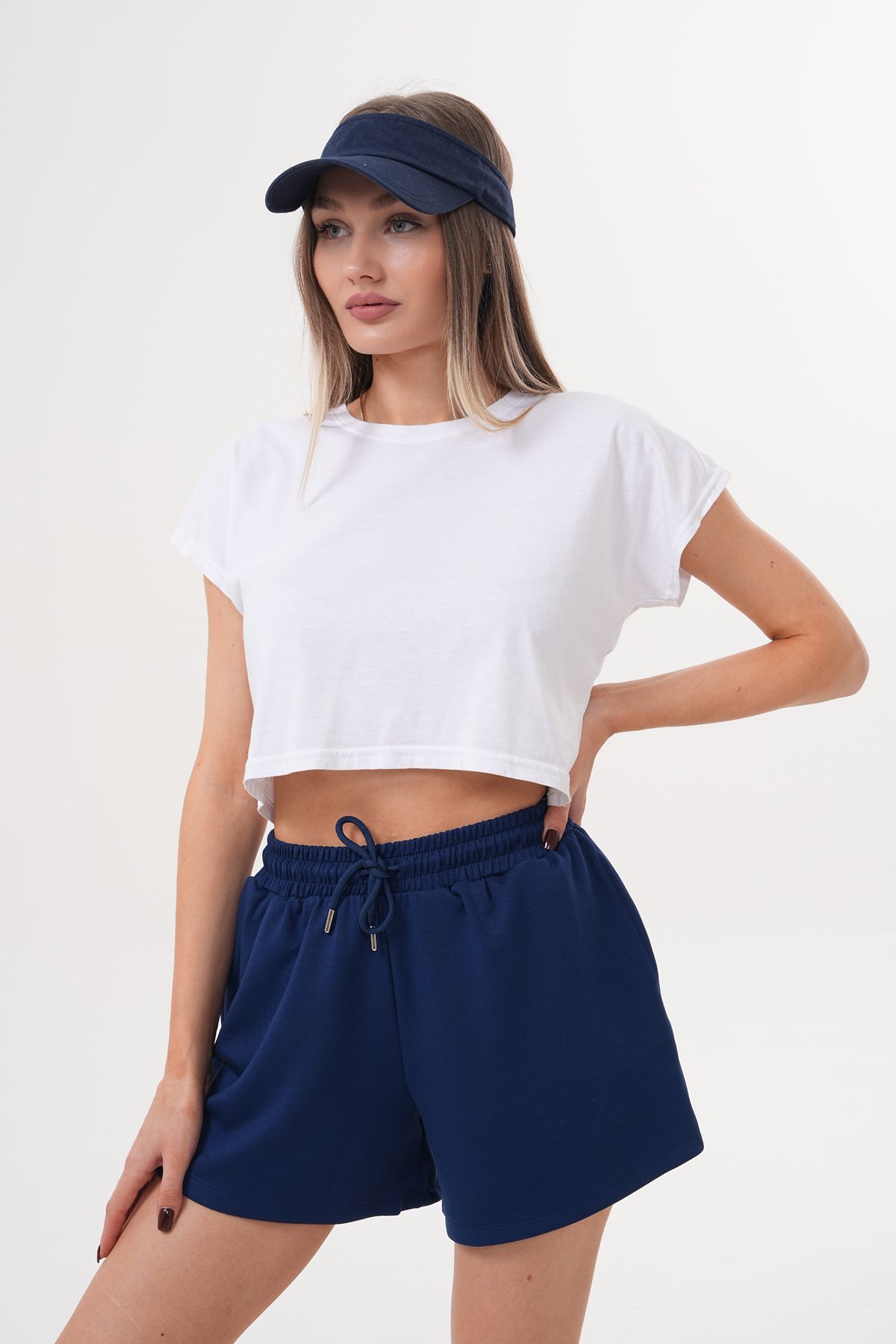 GENIUS STORE Kadın Modal Şort Beli Lastikli Cepli Şort MODAL-ŞORT