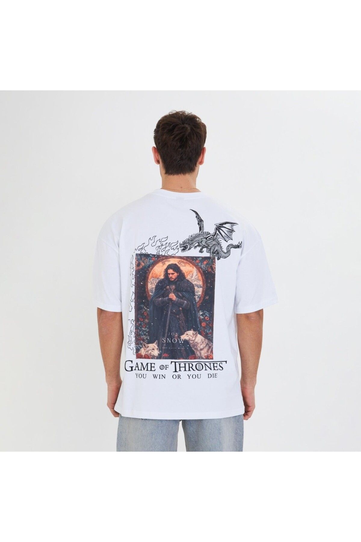 SCHOTT peç baskılı unisex oversize t-shirt