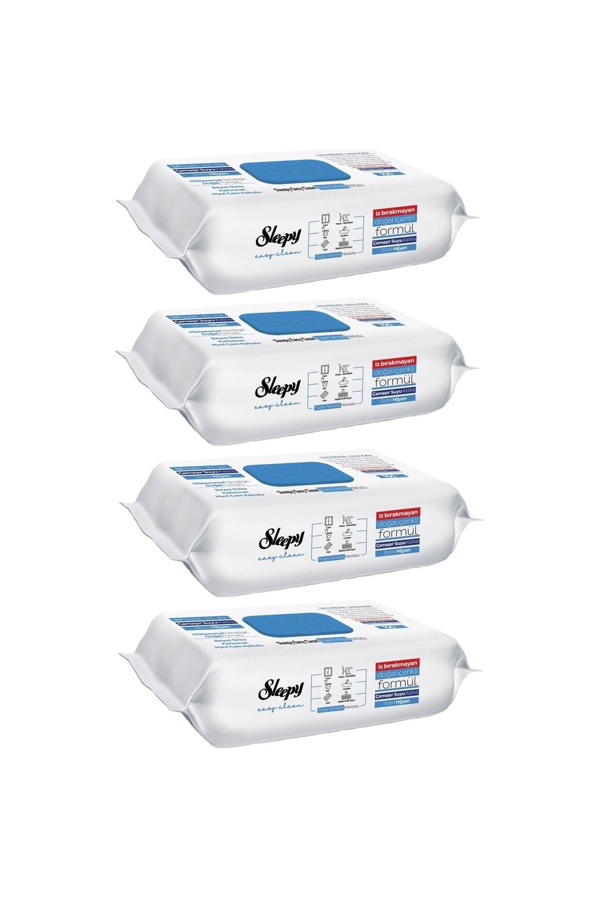 Sleepy Easy Clean Yüzey Temizlik Havlusu Çamaşır Suyu 4'lü Set 400 Yaprak