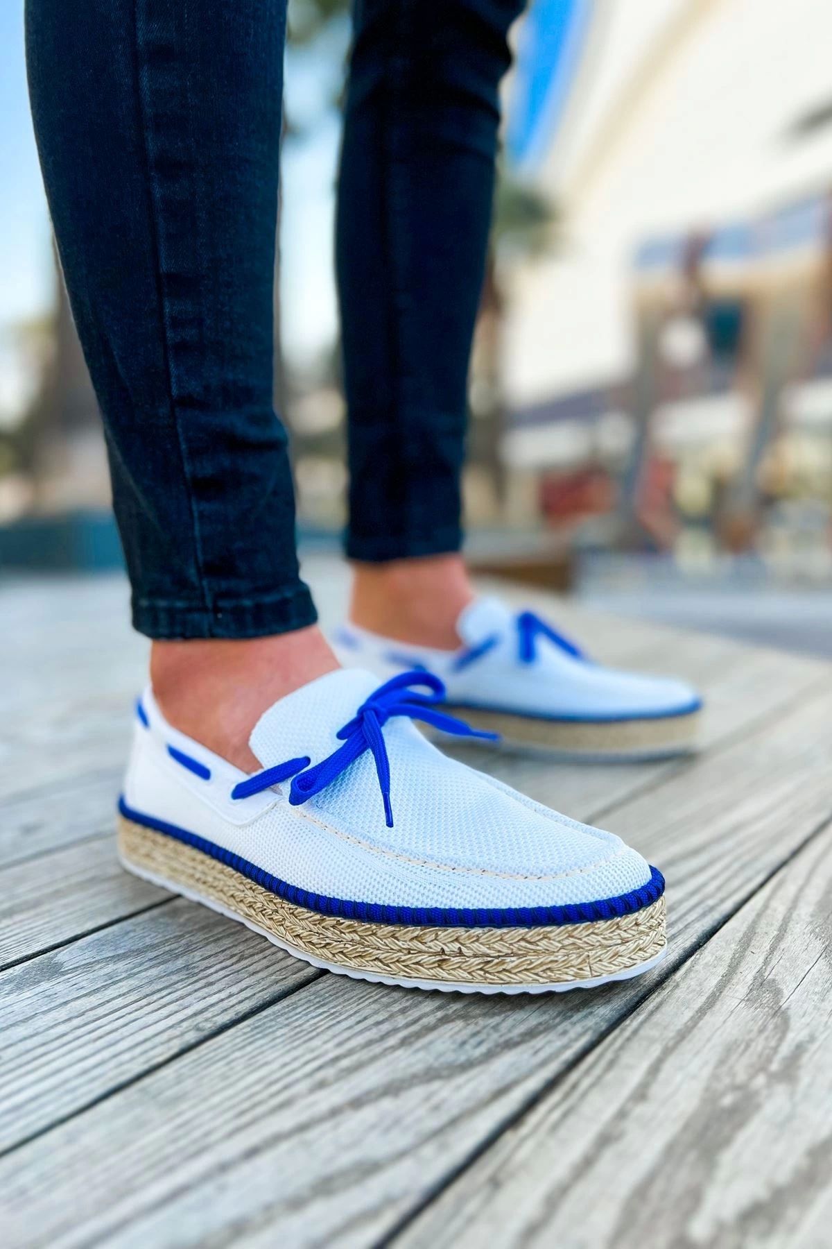 Chekich CH311 Espadril Erkek Ayakkabı BEYAZ / SAX MAVI