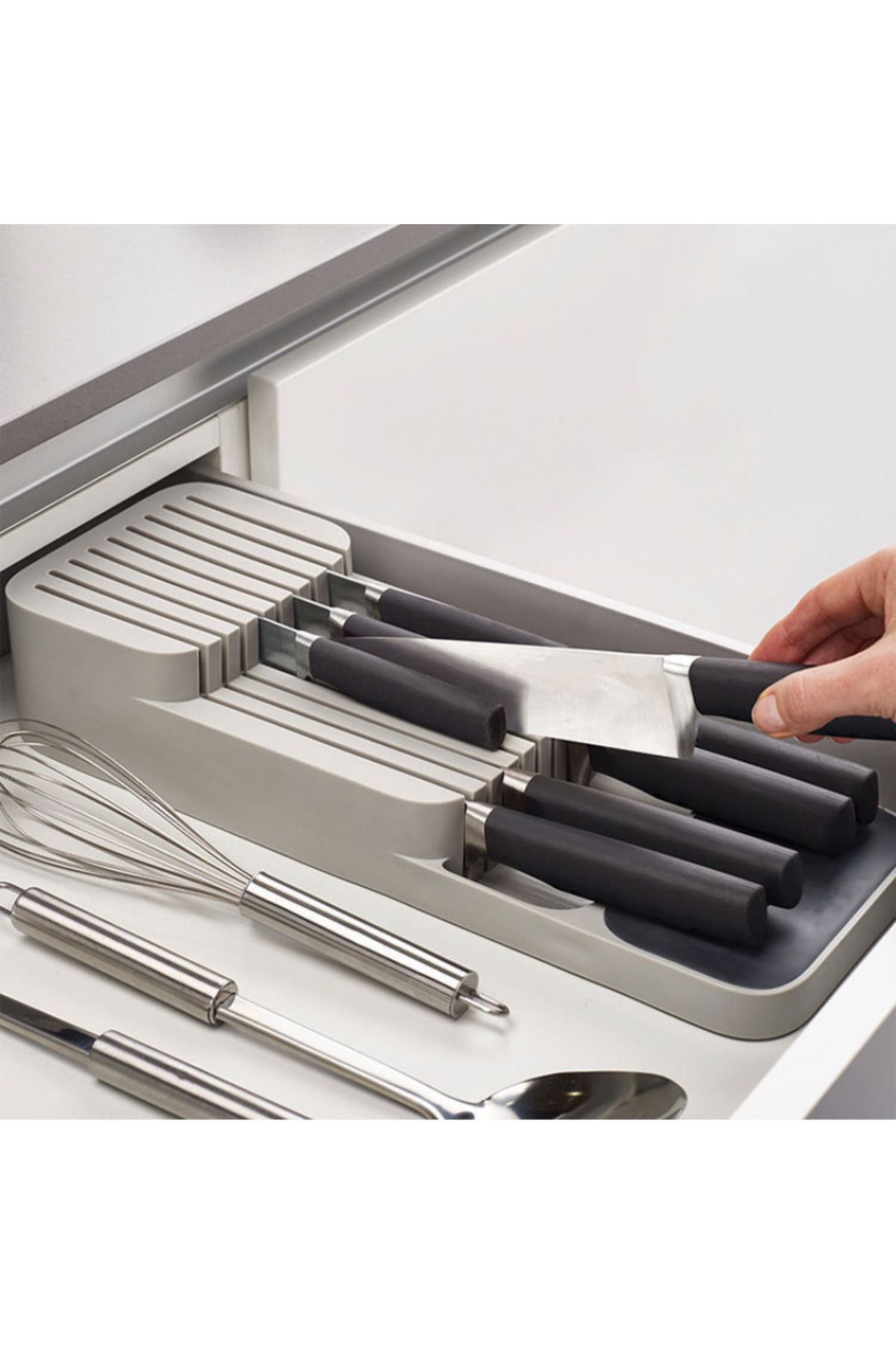 Viyogo Organizator / Suport Pentru Cutite, 2 Nivele Pentru 18 Cutite, Gri - One Size