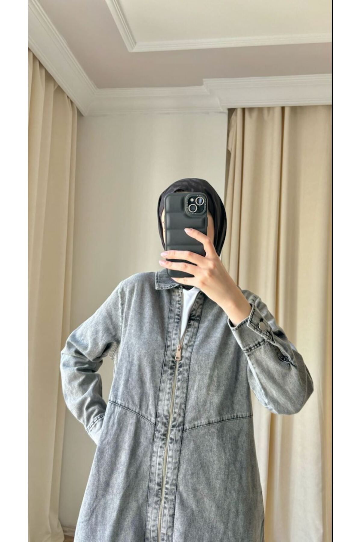 Suede Style 8900- Boydan Fermuarlı Kısa Rahat-Şık Kadın Elbisesi