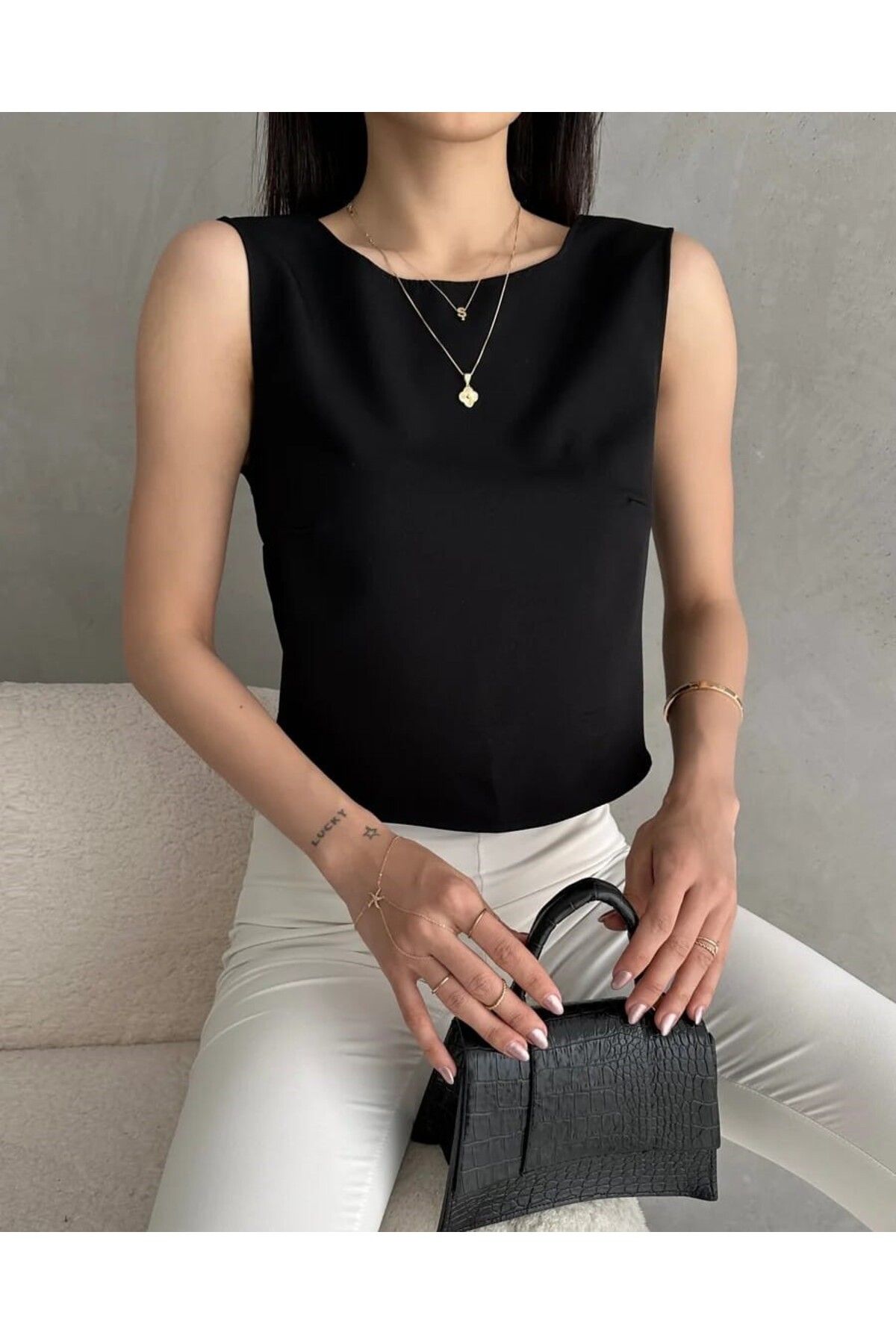 Pearl Life Kadın Sırt Dekolteli Crop