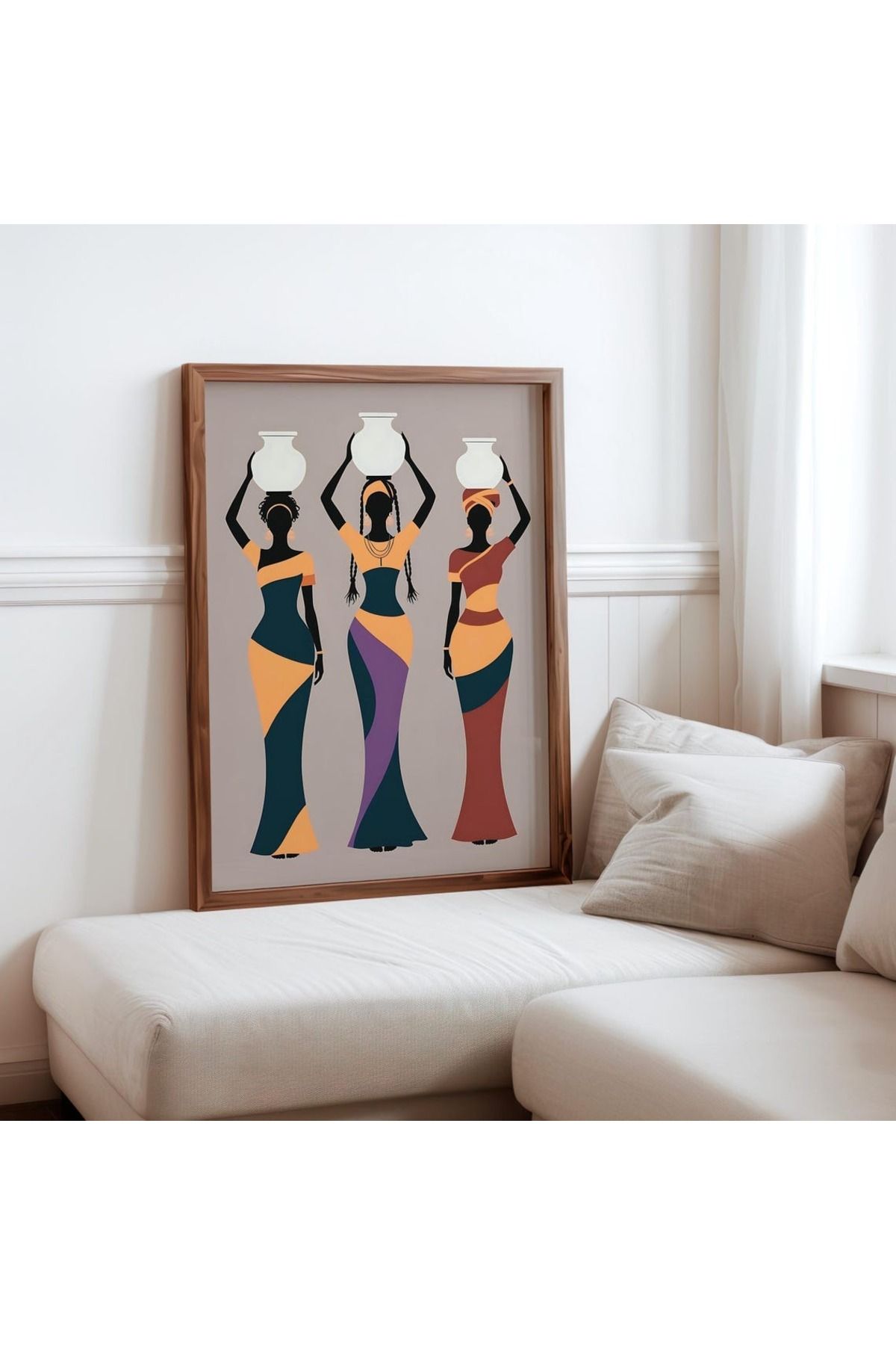 Dekorsiahome Tek Parça Ahşap Çerçeveli Oturma Odası Salon Mutfak Tablo TK0413