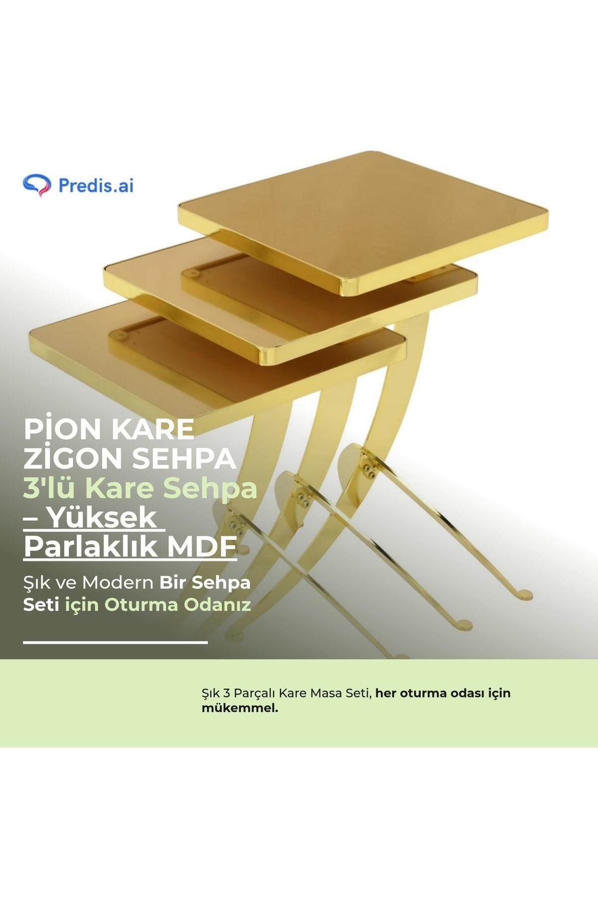 DGRS STORE Pion Kare Zigon Sehpa: High Gloss MDF ile Şıklığın ve Pratikliğin Mükemmel Dengesi