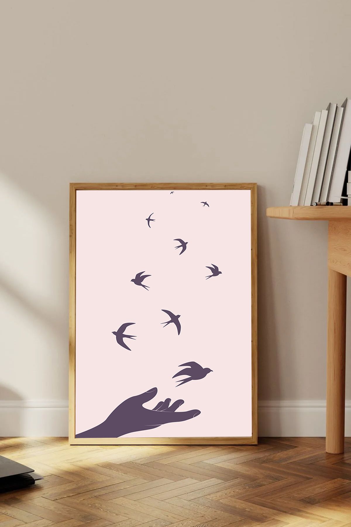 Dekorsiahome Tek Parça Ahşap Çerçeveli Oturma Odası Salon Mutfak Tablo TK0424