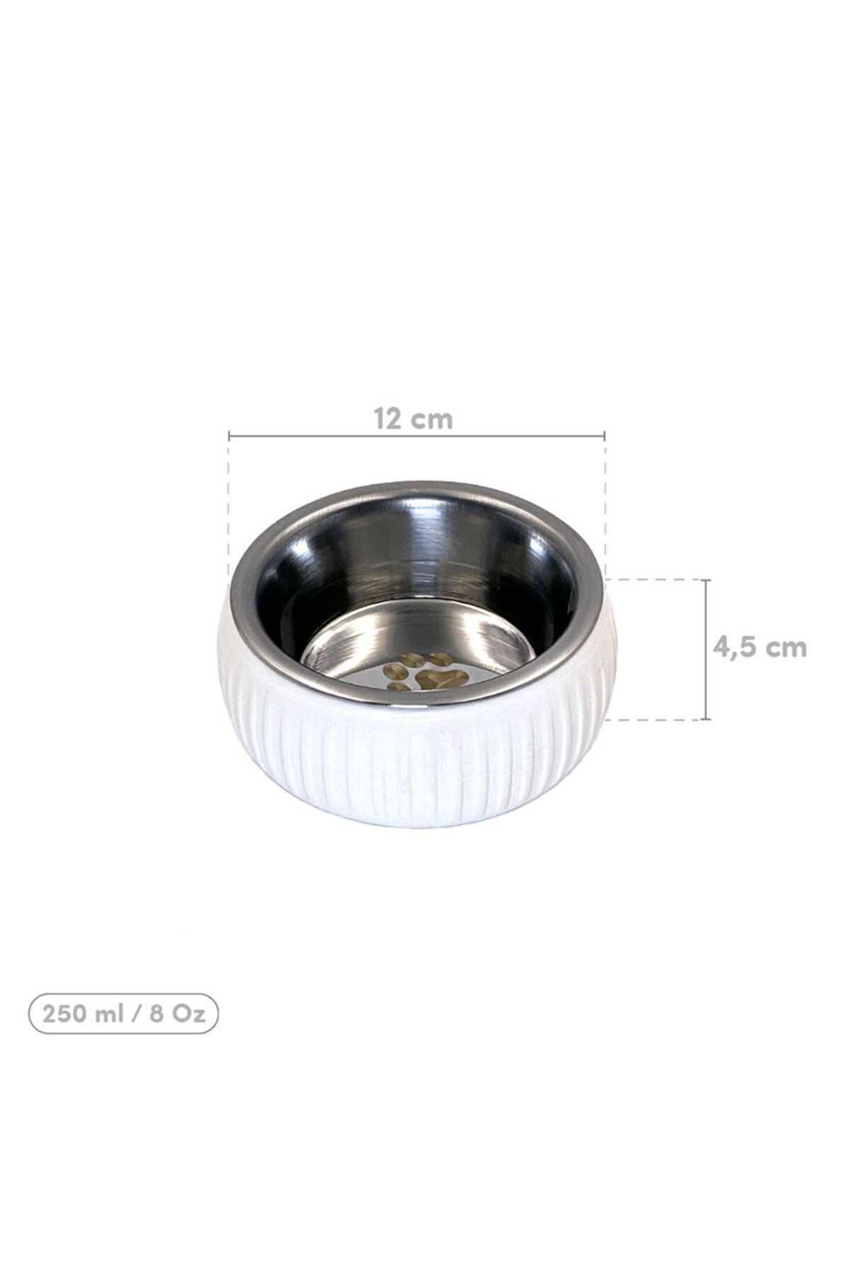 RiverWorld River World 250 ml'lik Organik Seramik Evcil Hayvan Mama Kabı Beyaz Renkte