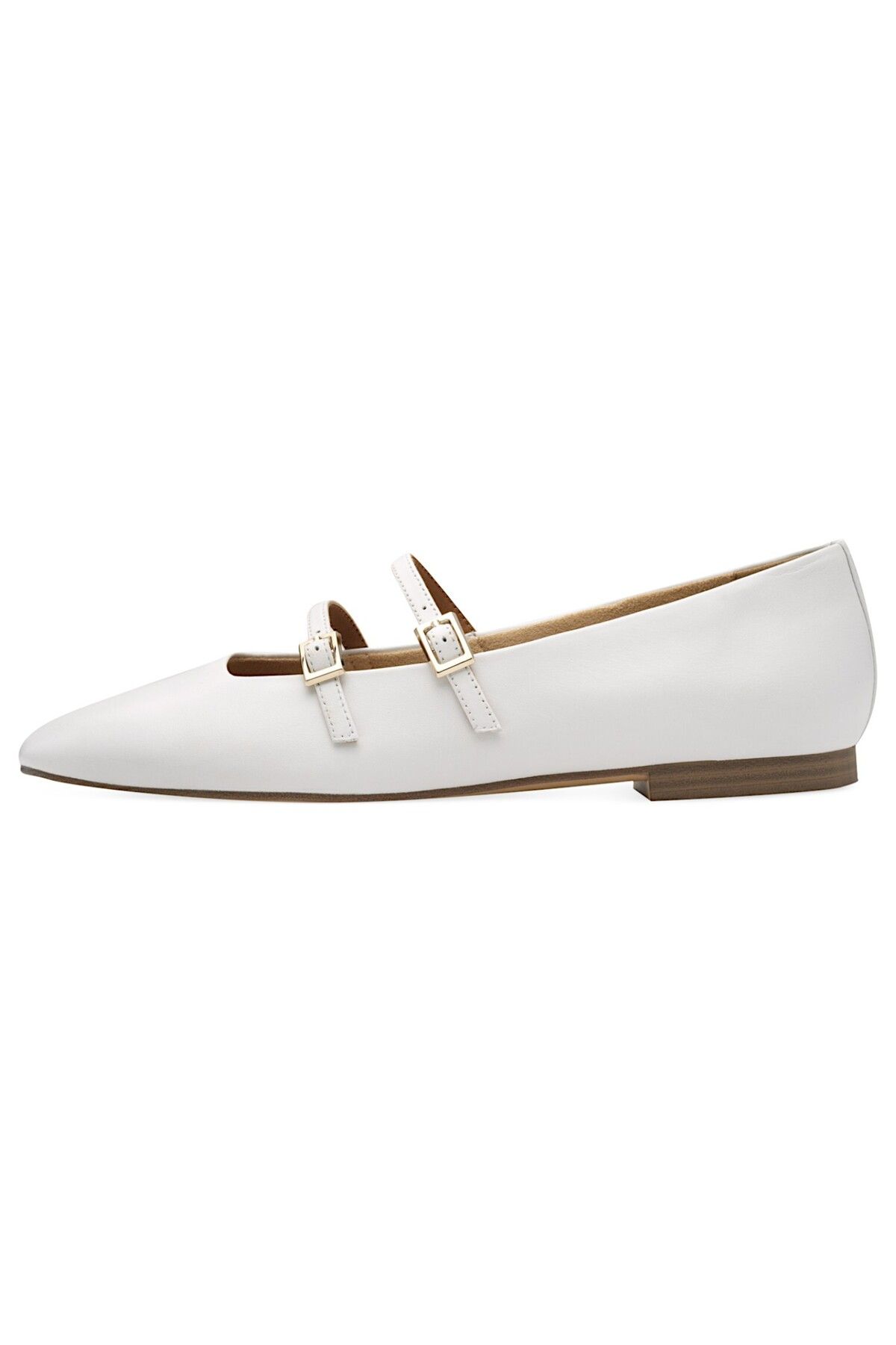 Tamaris-Damen Klassische Ballerina 1-22142-44 Weiß 100 White Leder Mit Touch-it & Antislide Absatz 3