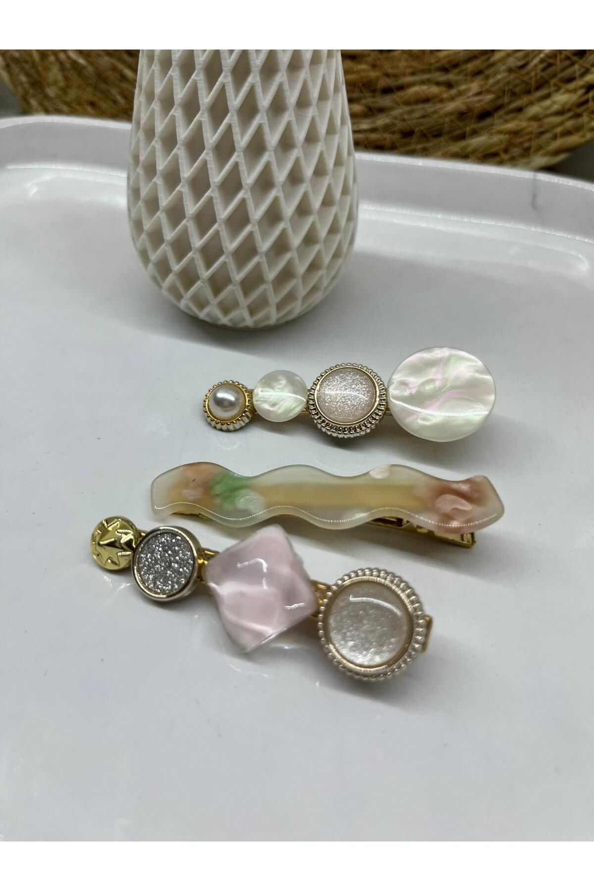 TIGEA Accessories TOKASETİ 3 LÜ PEMBE