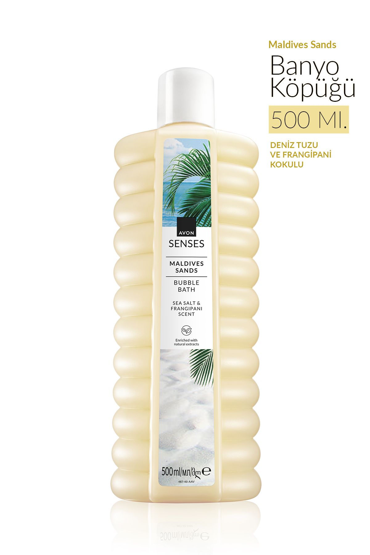 AVON Senses Maldives Sands Deniz Tuzu ve Frangipani Kokulu Banyo Köpüğü 500 Ml.