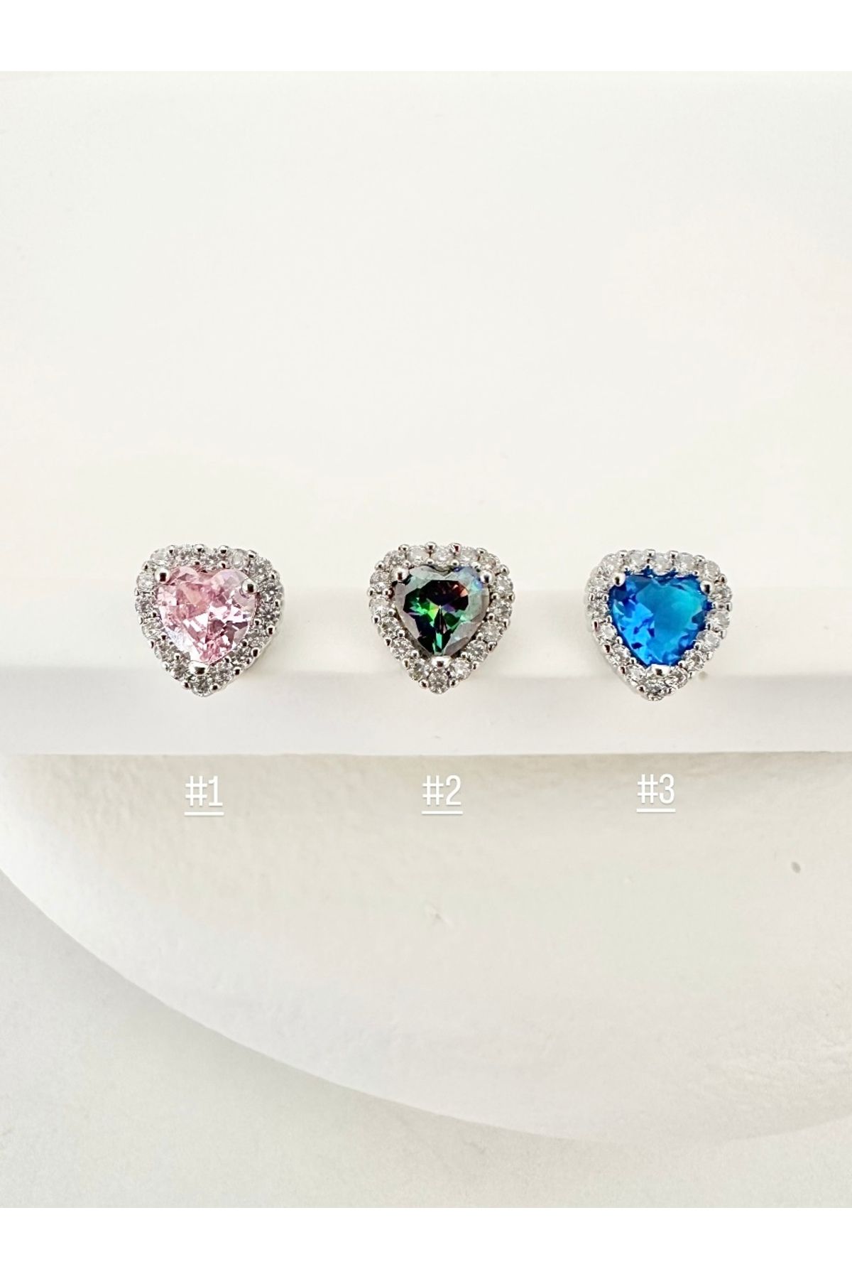 My Bellas Jewels Cerrahi Çelik Zirkon Taşlı Kalp Piercing Küpe, Helix, Tragus, Flat, Lobe Uyumlu (1 Adet)