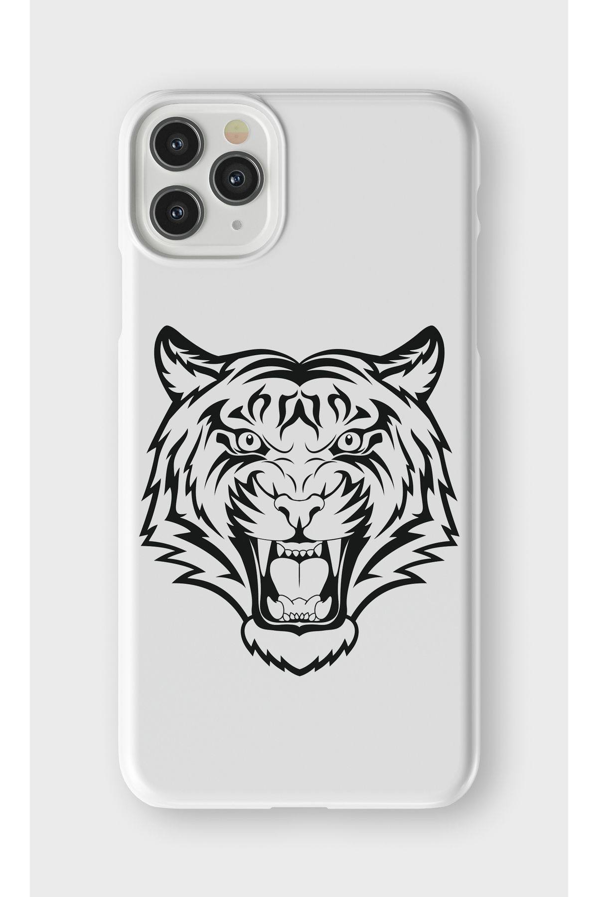lelia iPhone 11 Pro Max Uyumlu Kaplan Tasarımlı İçi Kadife Lansman Beyaz Silikon Kılıf