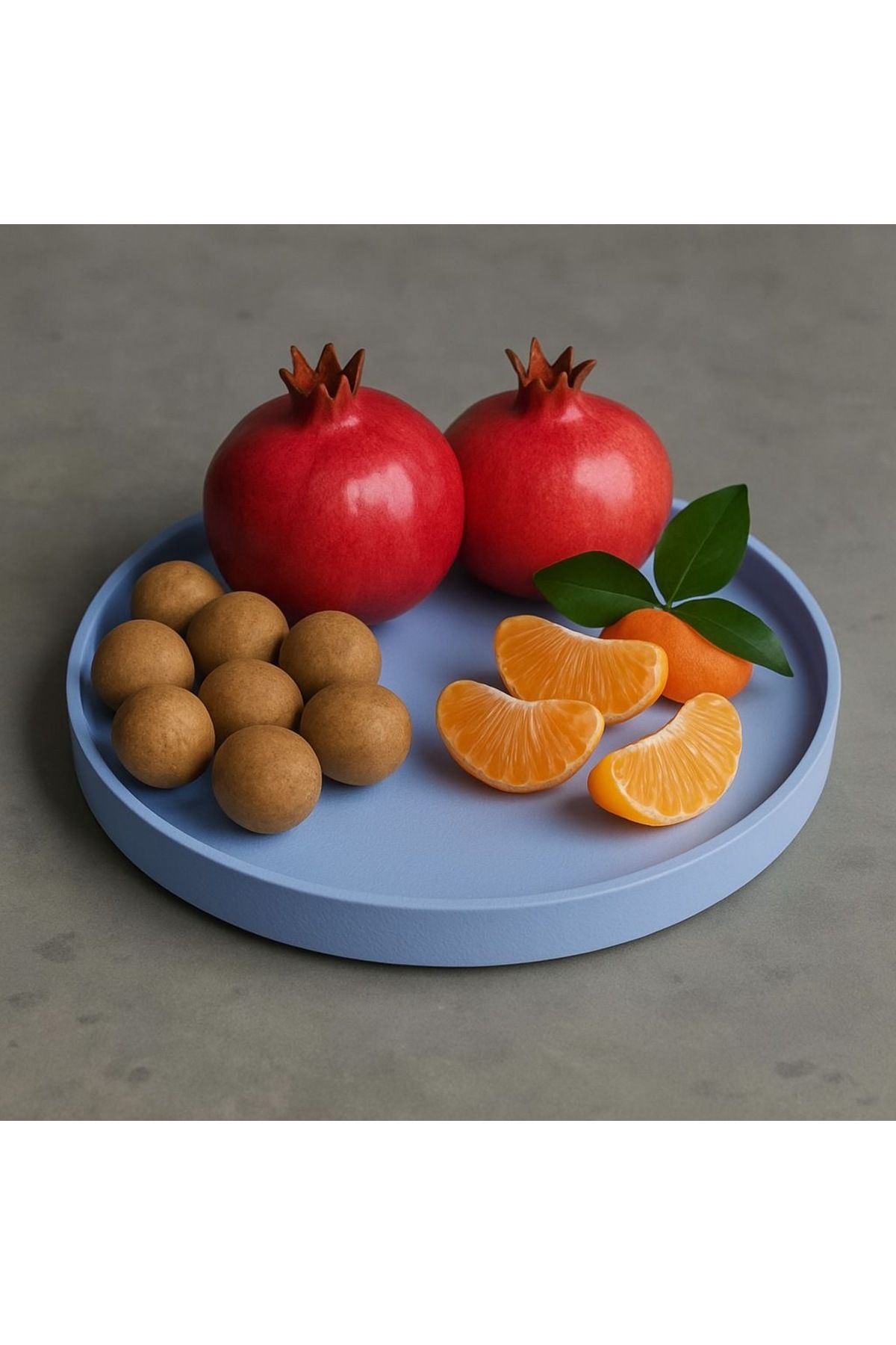 Omerella Dekoratif , Mum, Saksı Ve Takı Tabağı, Mumluk, Organizer Tabak, Kase, Vazo 21cm Bebek Mavisi
